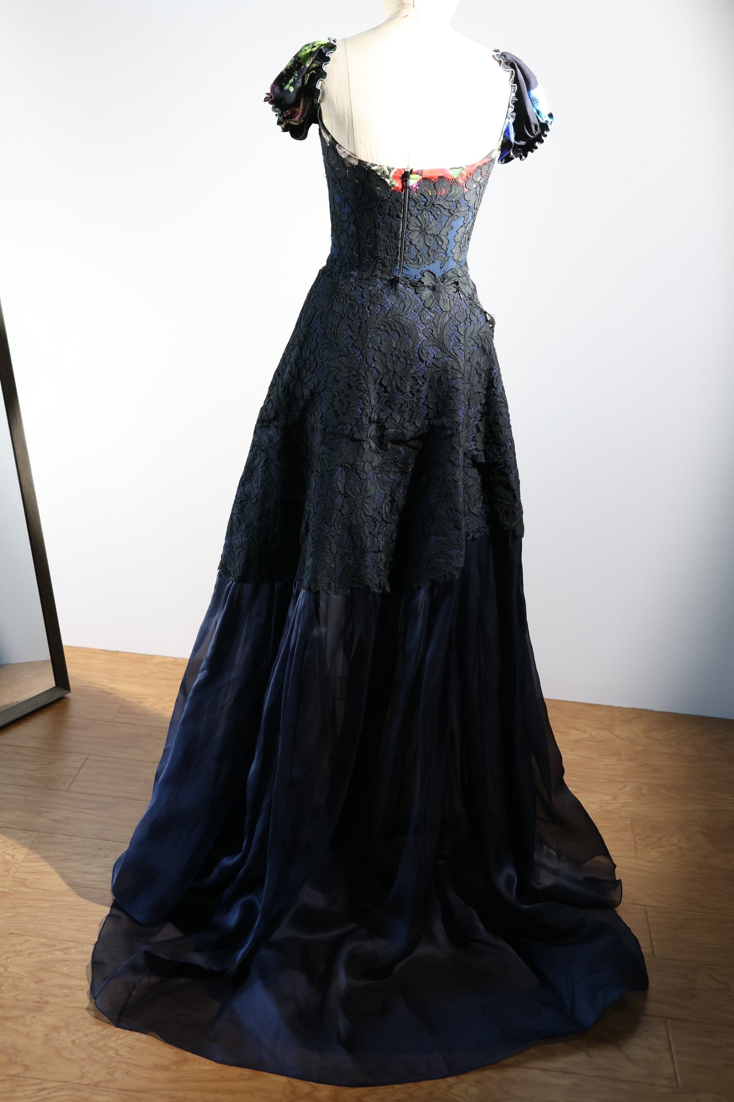 Foddis Tersichore Lace / Organza Dress - Navy/Floral