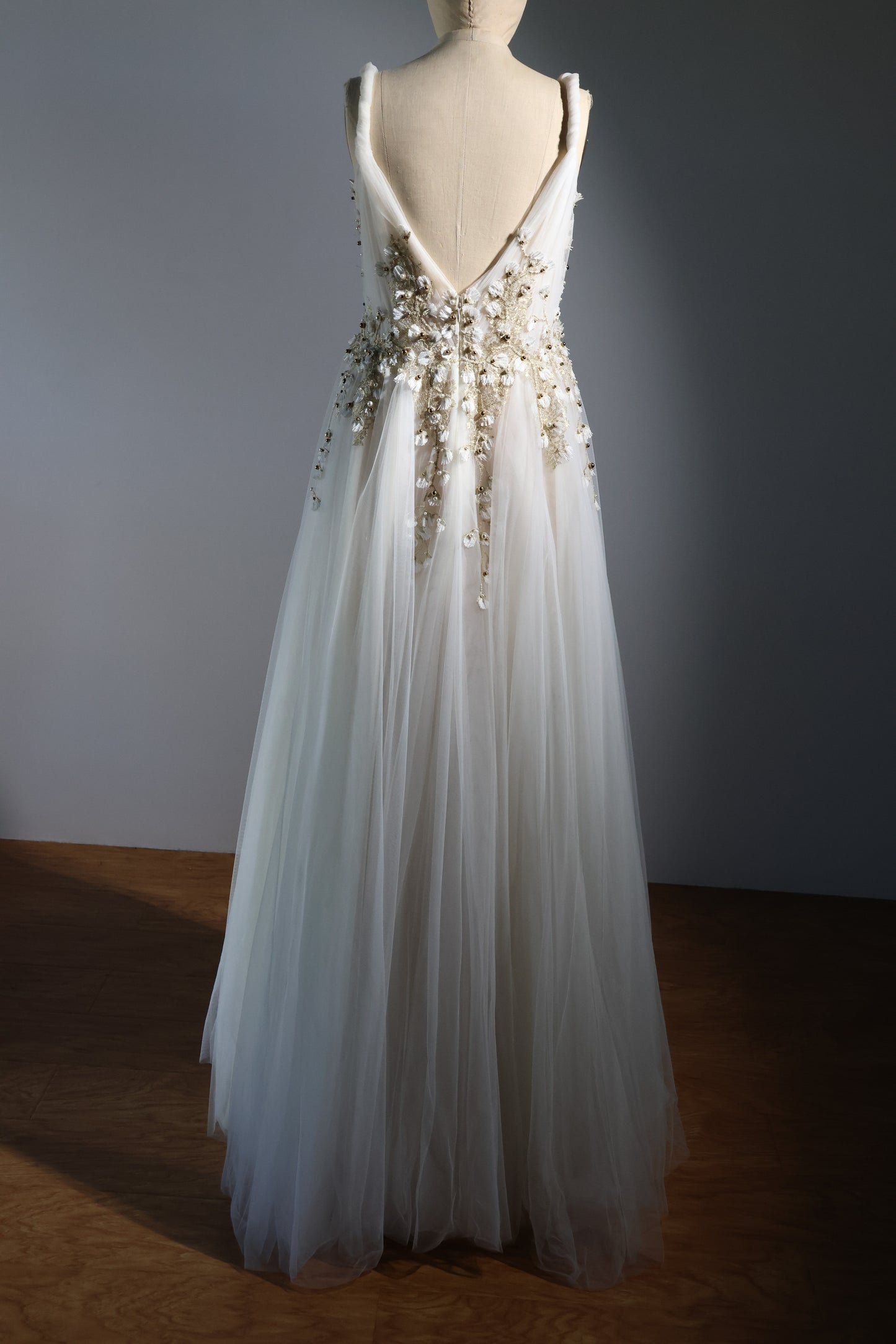 Gatti Nolli Long Tulle Gown - Off White