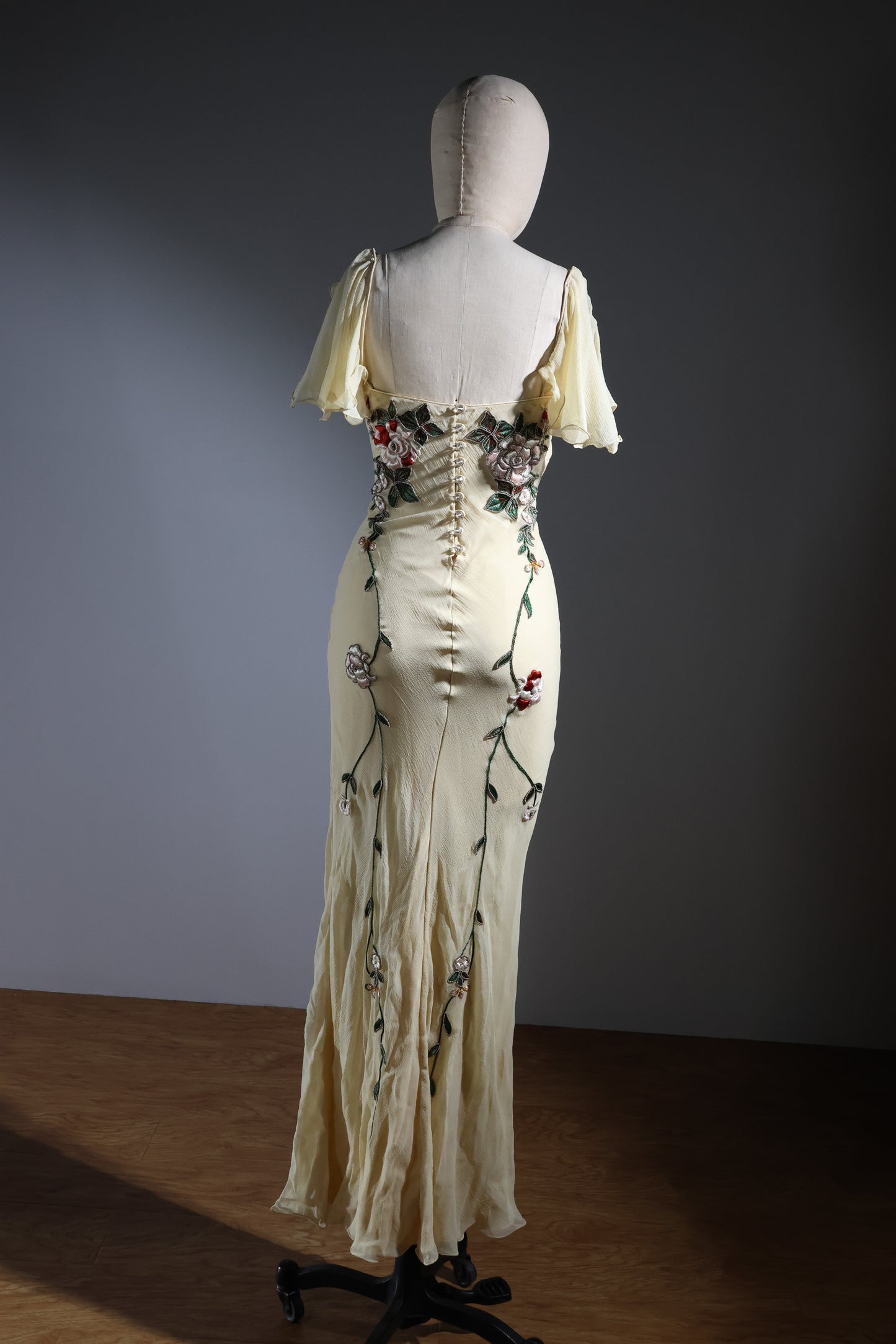 Eavus & Brown Peony Dress (No Tail) - Yellow Gold / Multi