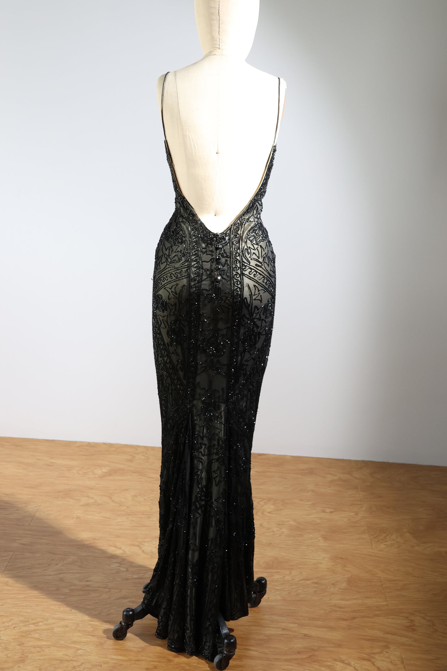 Eavis & Brown Trellis Long Dress 71 - Black / Light Gold