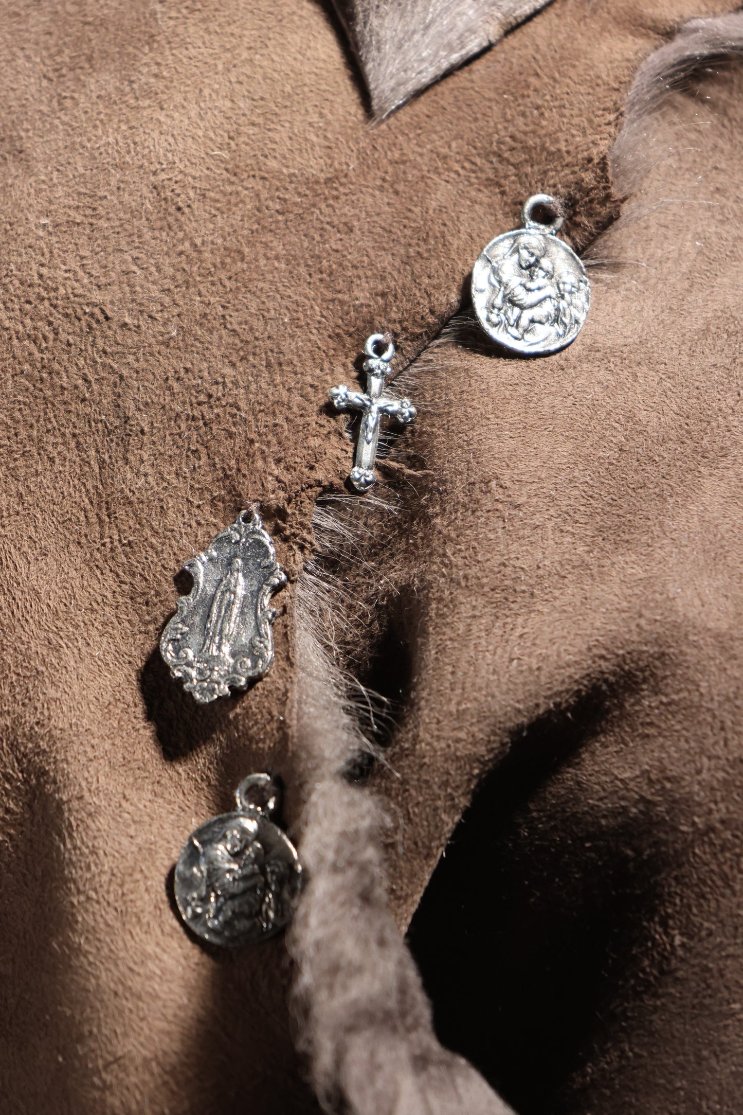 Maxfield Parrish Lambskin Coat With Icons - CT84 Taupe