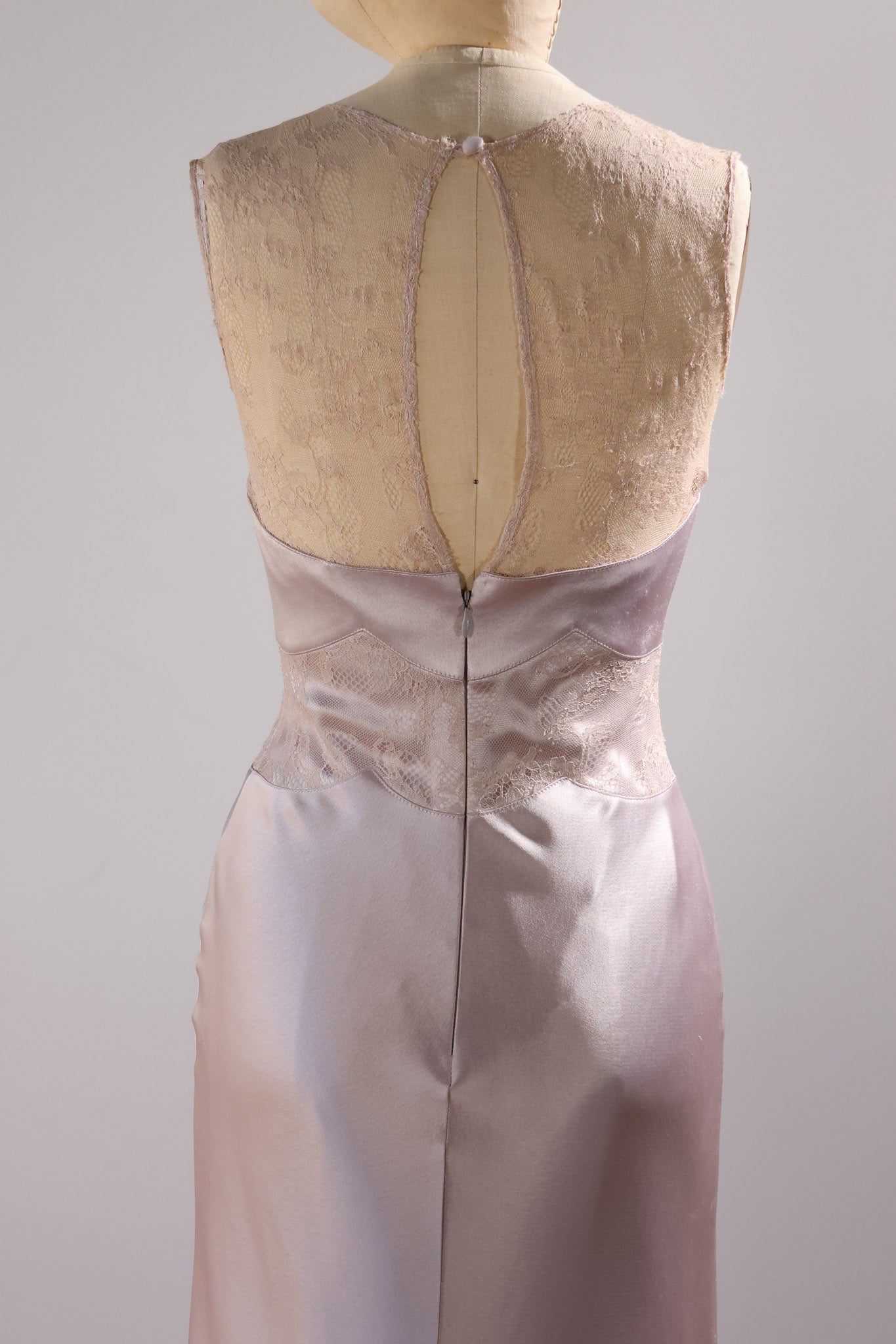 David Fielden Dress Long Satin / Lace - Lilac