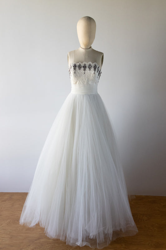 David Fielden Ivy Tulle Dress Brown - DR39 Ivory