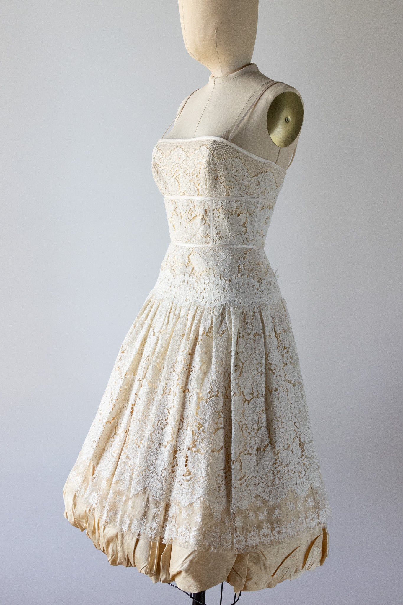David Fielden Heavy Lace Dress - Ivy / Cream