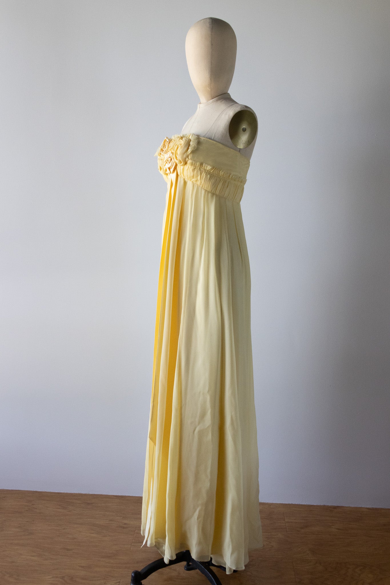 David Fielden Empire Rose Neckline Dress DR20 – Butter