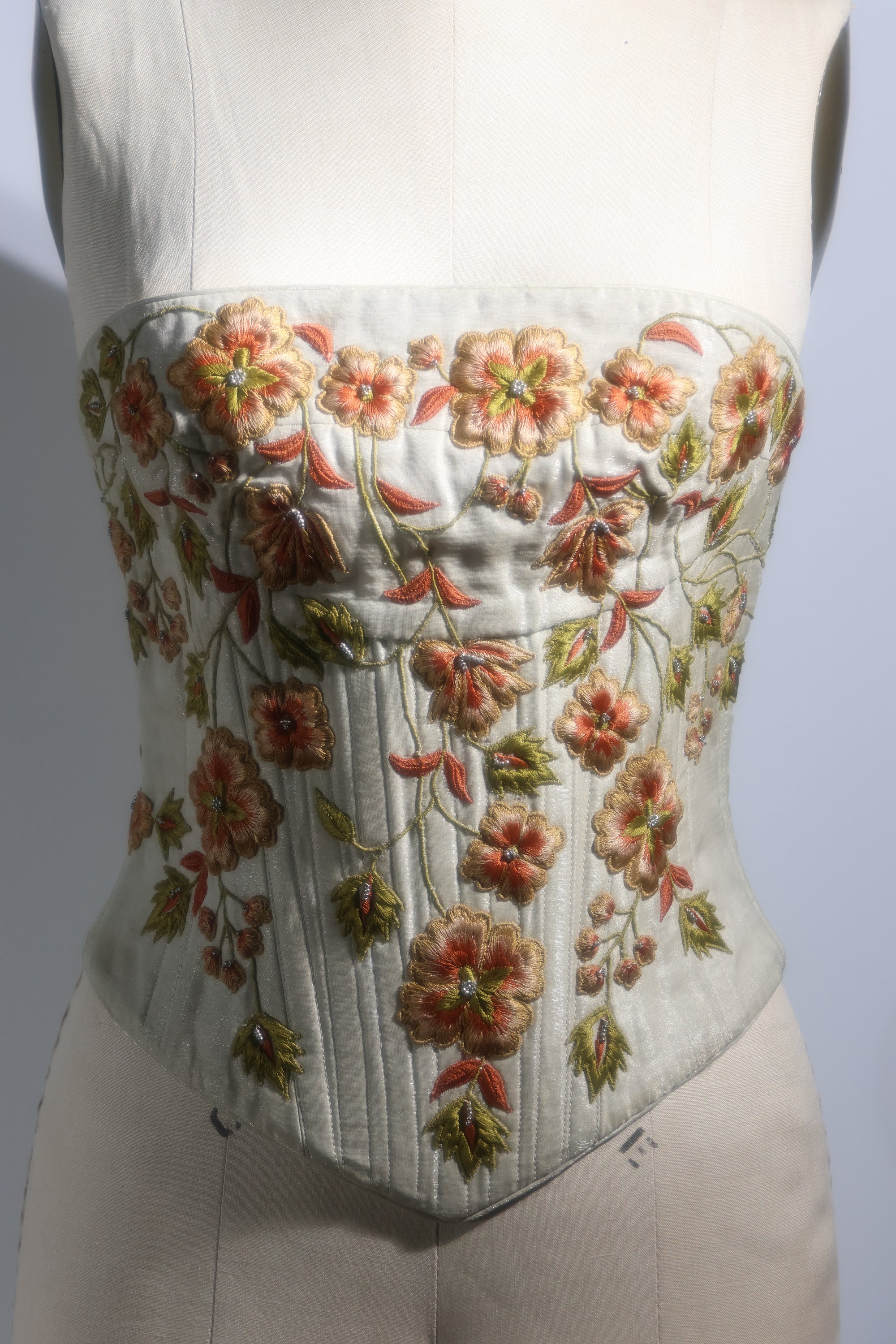 LES HABITUDES Corset TP44 — Ivory / Ghan Multi