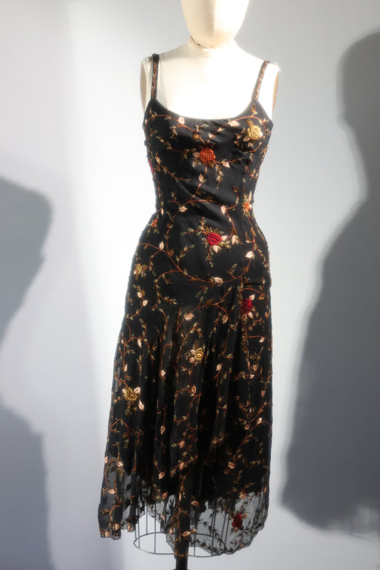 Les Habitudes Floral Dress Black / Multicolor