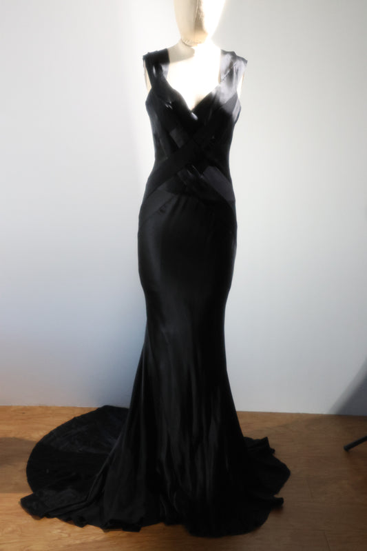 Eavis & Brown Criss-Cross Gown Black