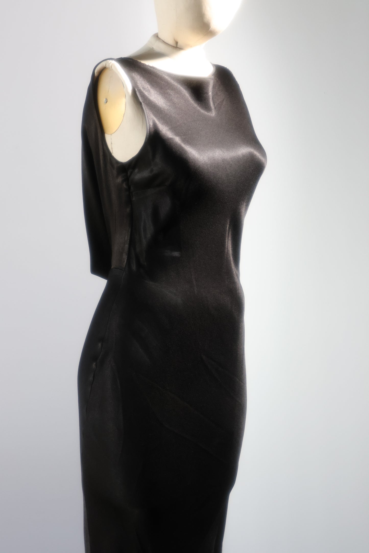 Les Habitudes Dress Black Satin