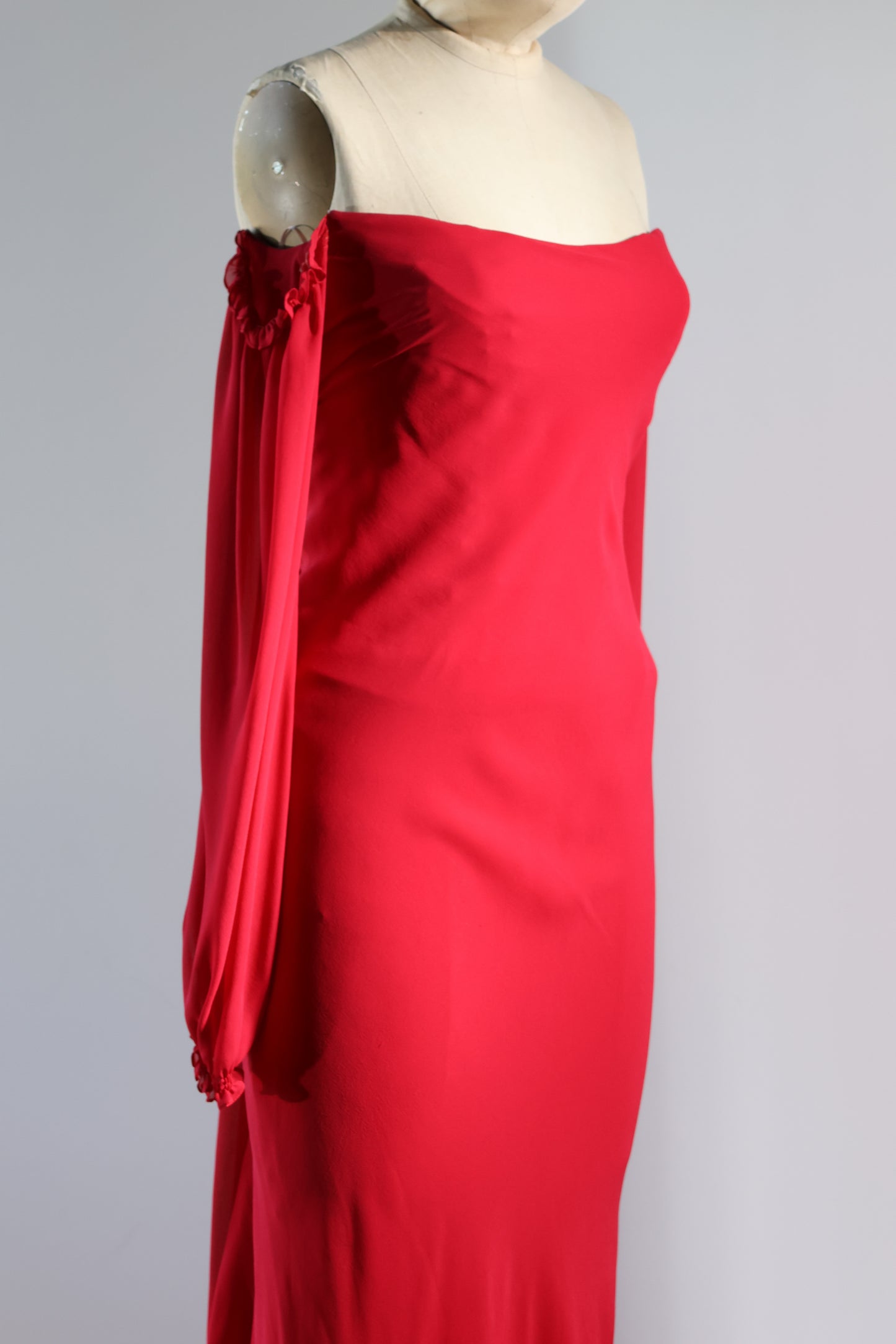 Foddis Akantha Long Dress - Red Ivory Trim