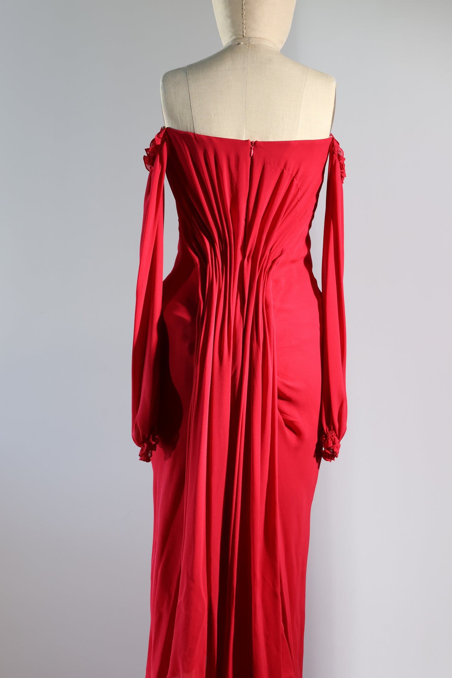 Foddis Akantha Long Dress - Red Ivory Trim