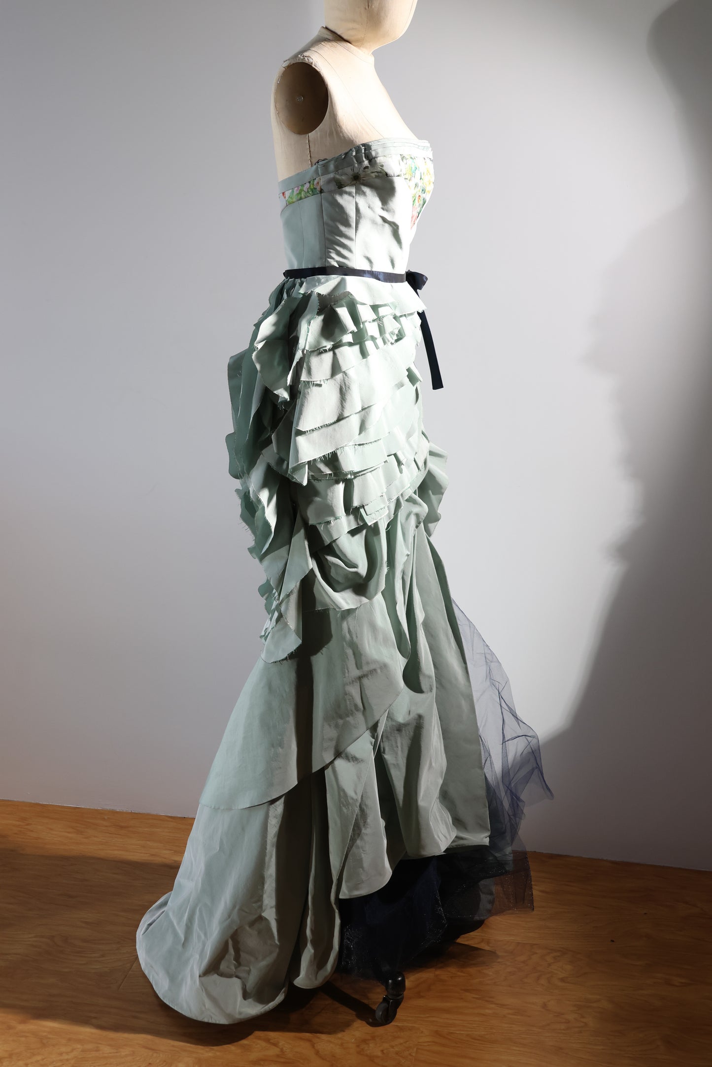Foddis Audrey Silk Taffeta Dress - Green Floral