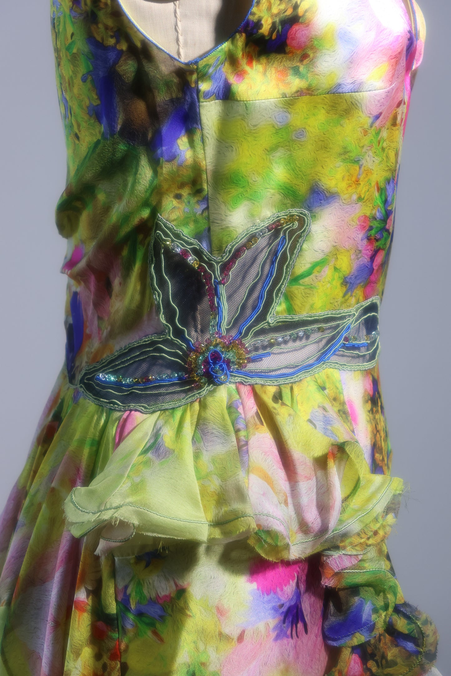 Foddis Gloss Short Dress Satin / Chiffon Flower Print