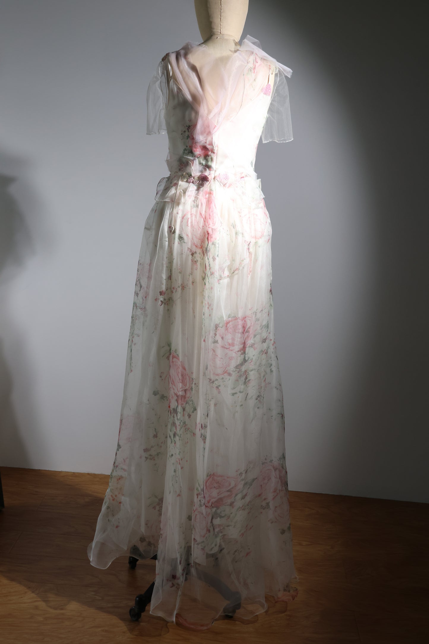 Foddis Long Silk Gauze - Flower Print on White