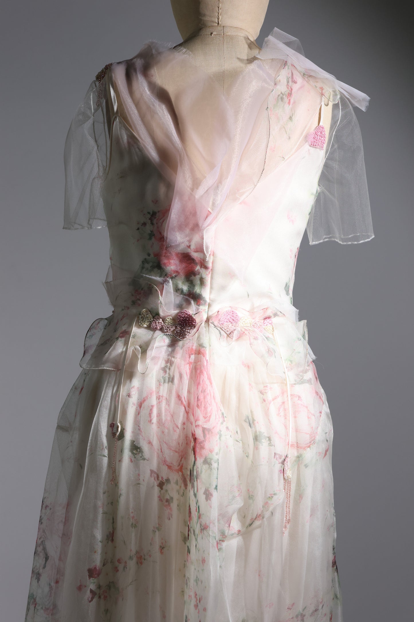 Foddis Long Silk Gauze - Flower Print on White