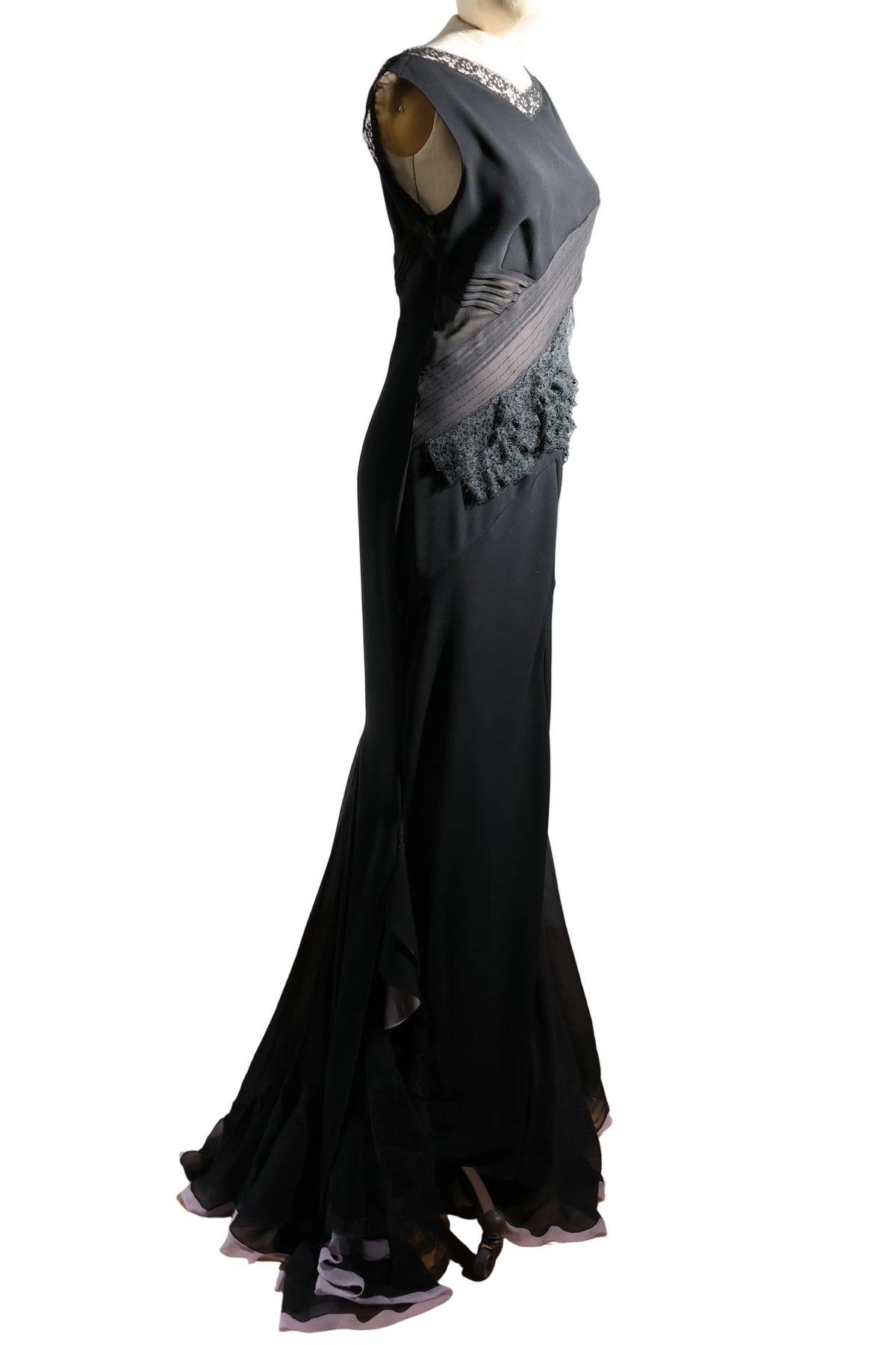 Foddis Cecily Silk Georgette Dress — Black / Cady