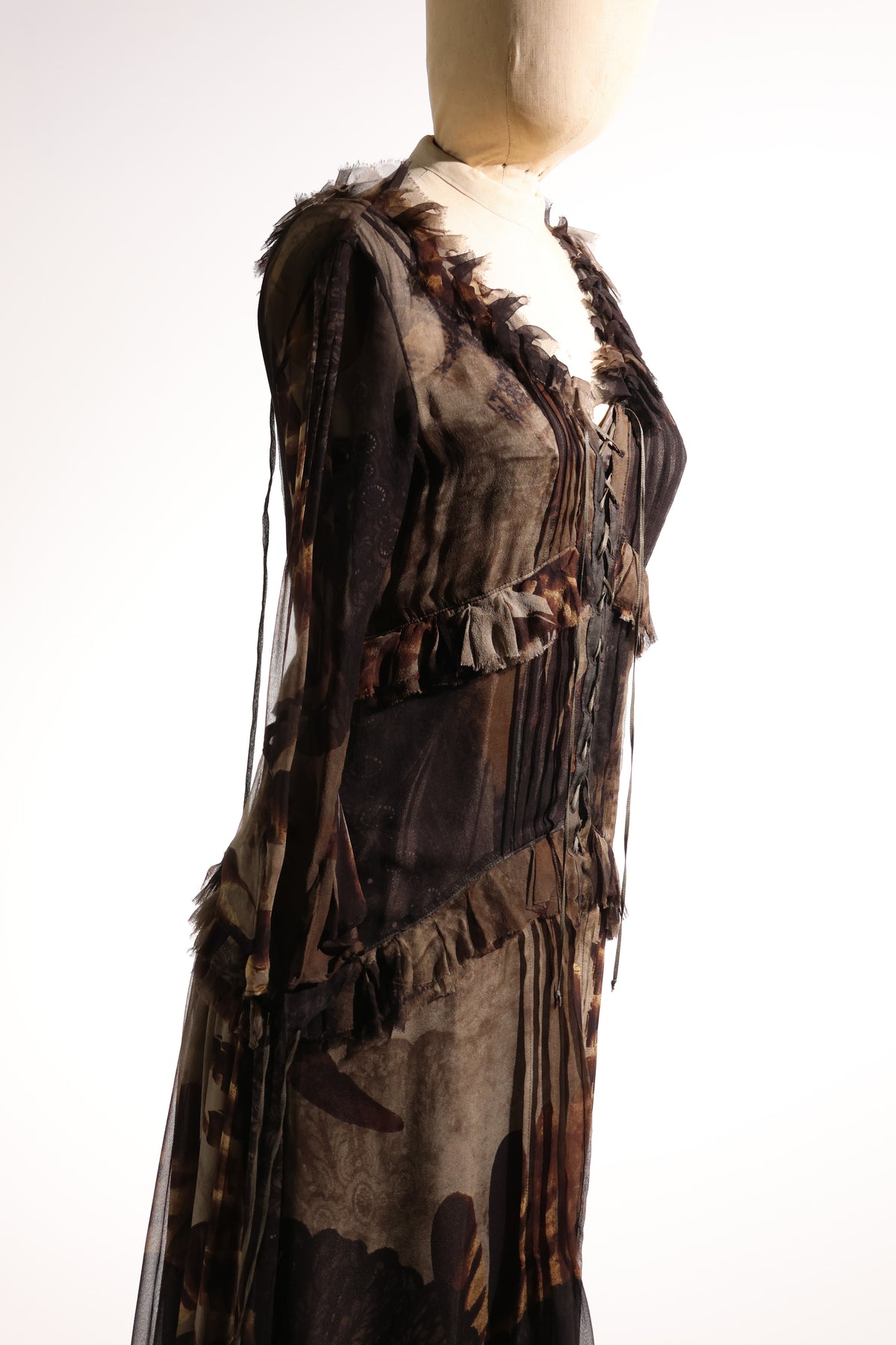 Share Spirit Silk Dress — Beige / Brown