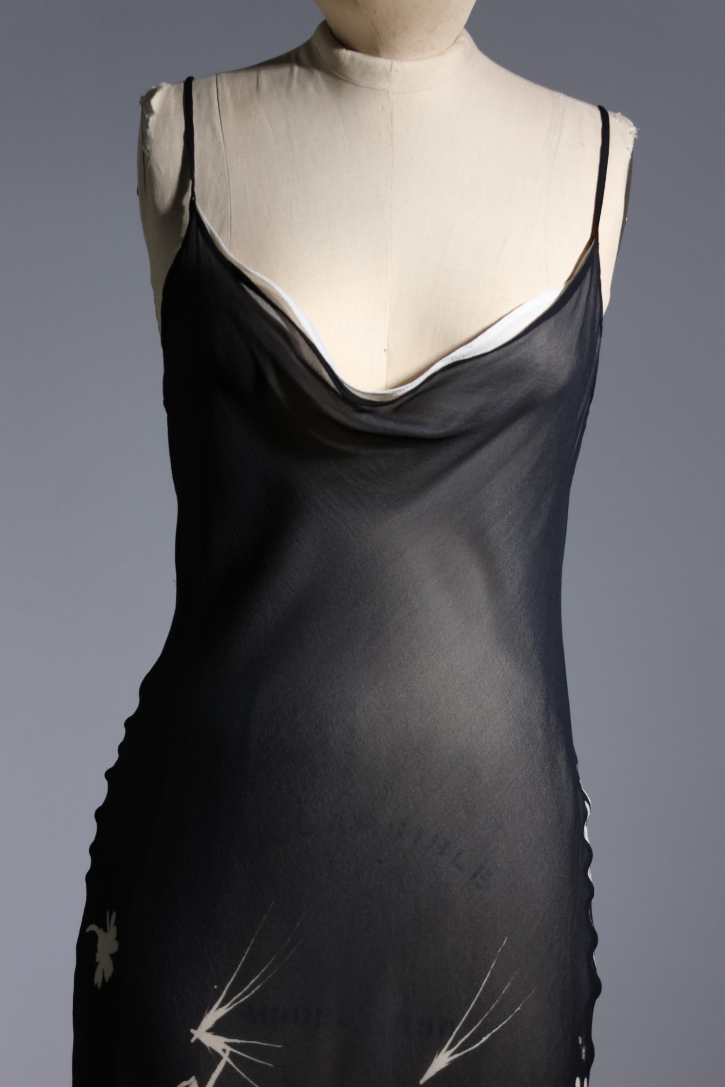 Jagoda Kurša Sheer Floral Slip Dress – Black / White