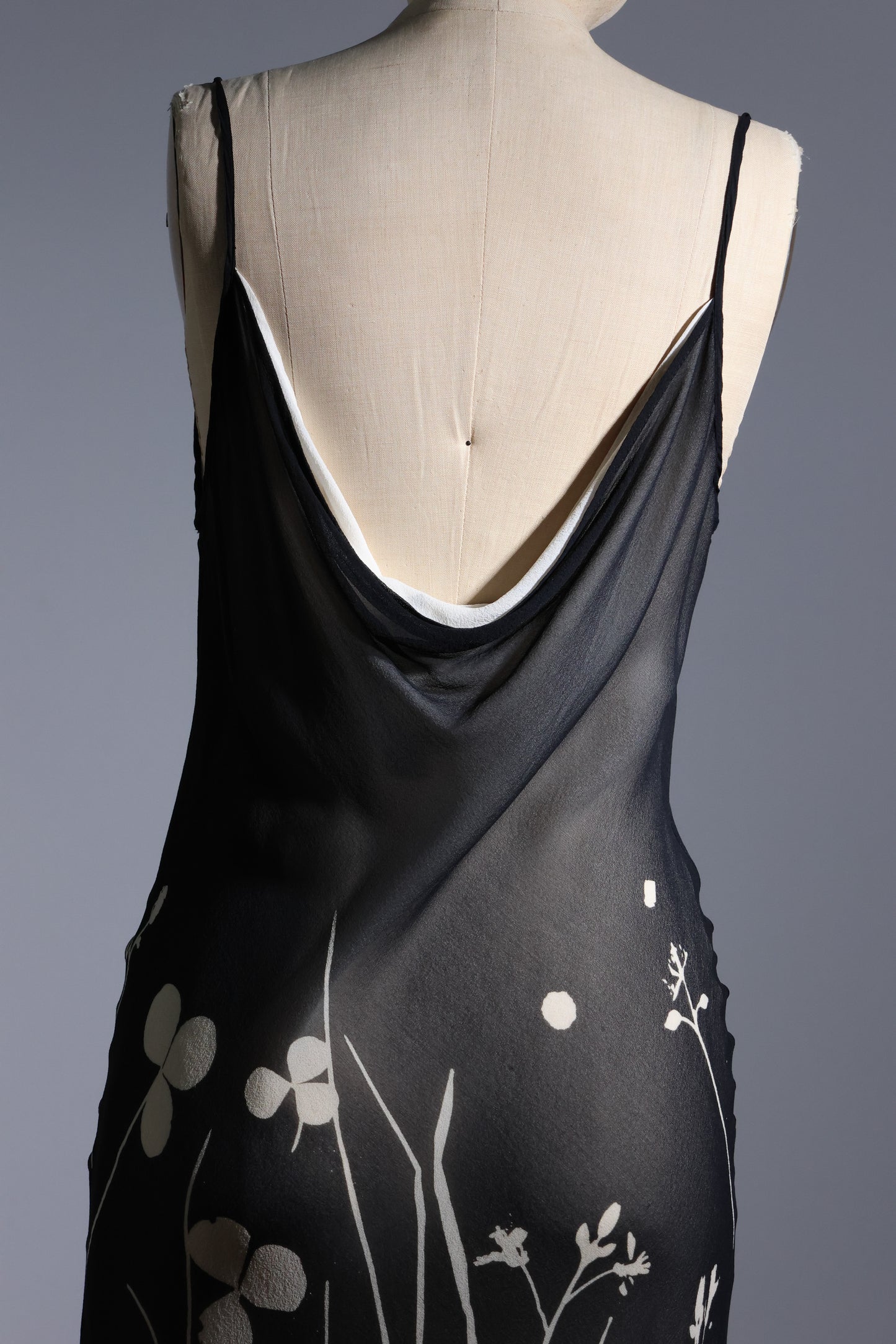 Jagoda Kurša Sheer Floral Slip Dress – Black / White
