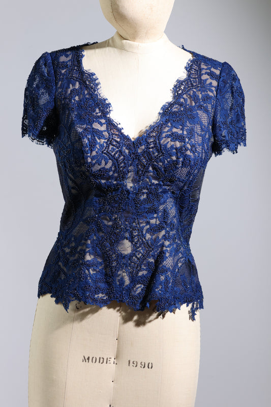 Gatti Nolli Lace Top - Navy