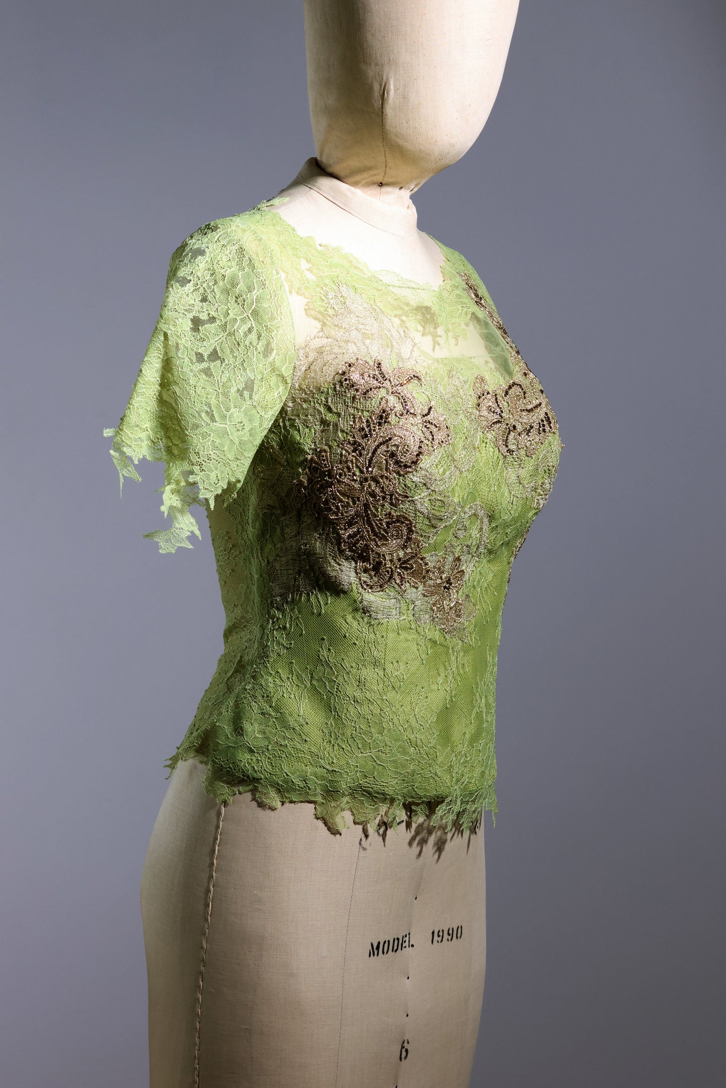 Gatti Nolli Short Sleeve Lace Top - Pistache