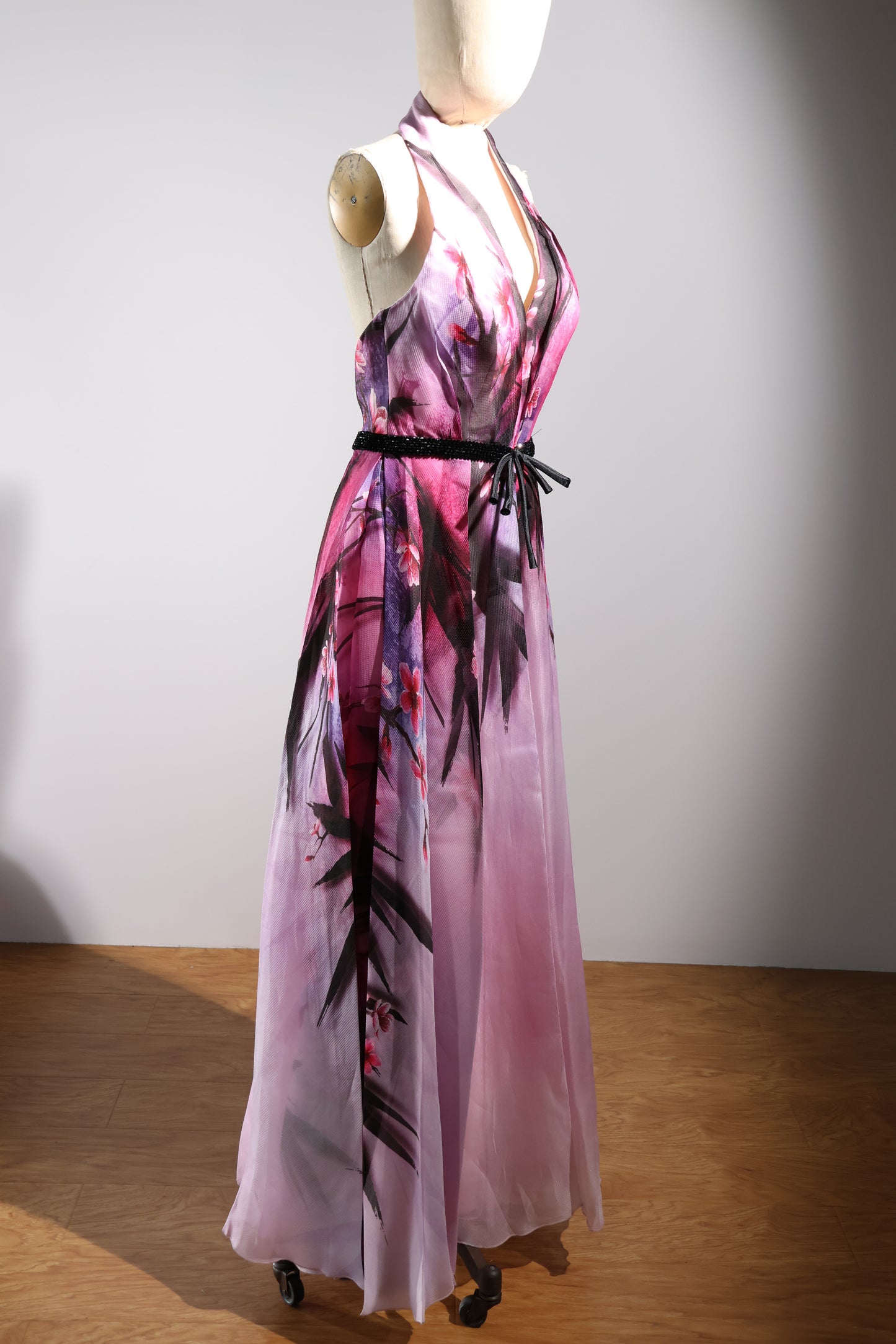 Gatti Nolli Halter Gown -  Black / Pink