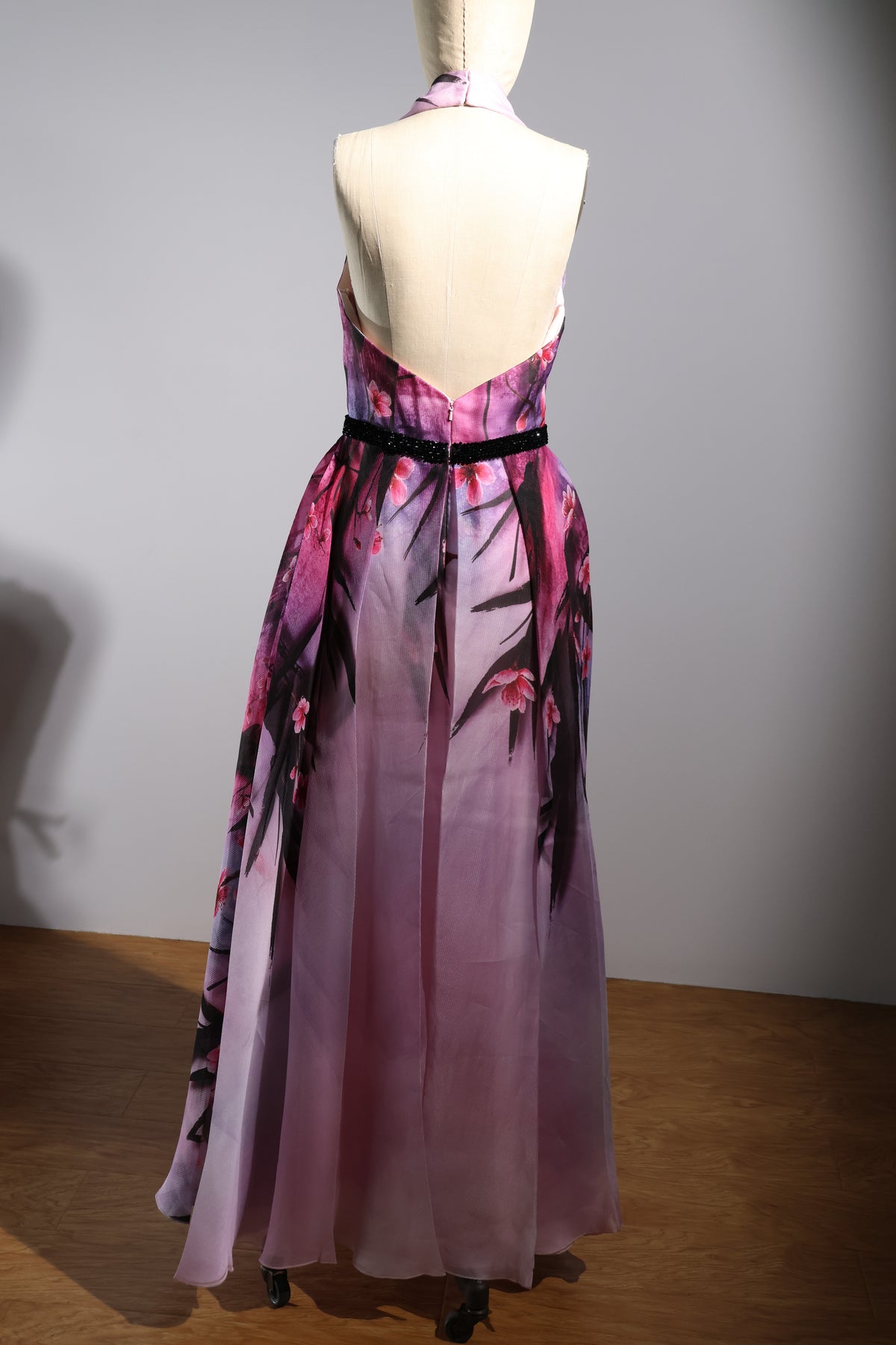 Gatti Nolli Halter Gown — Black / Pink