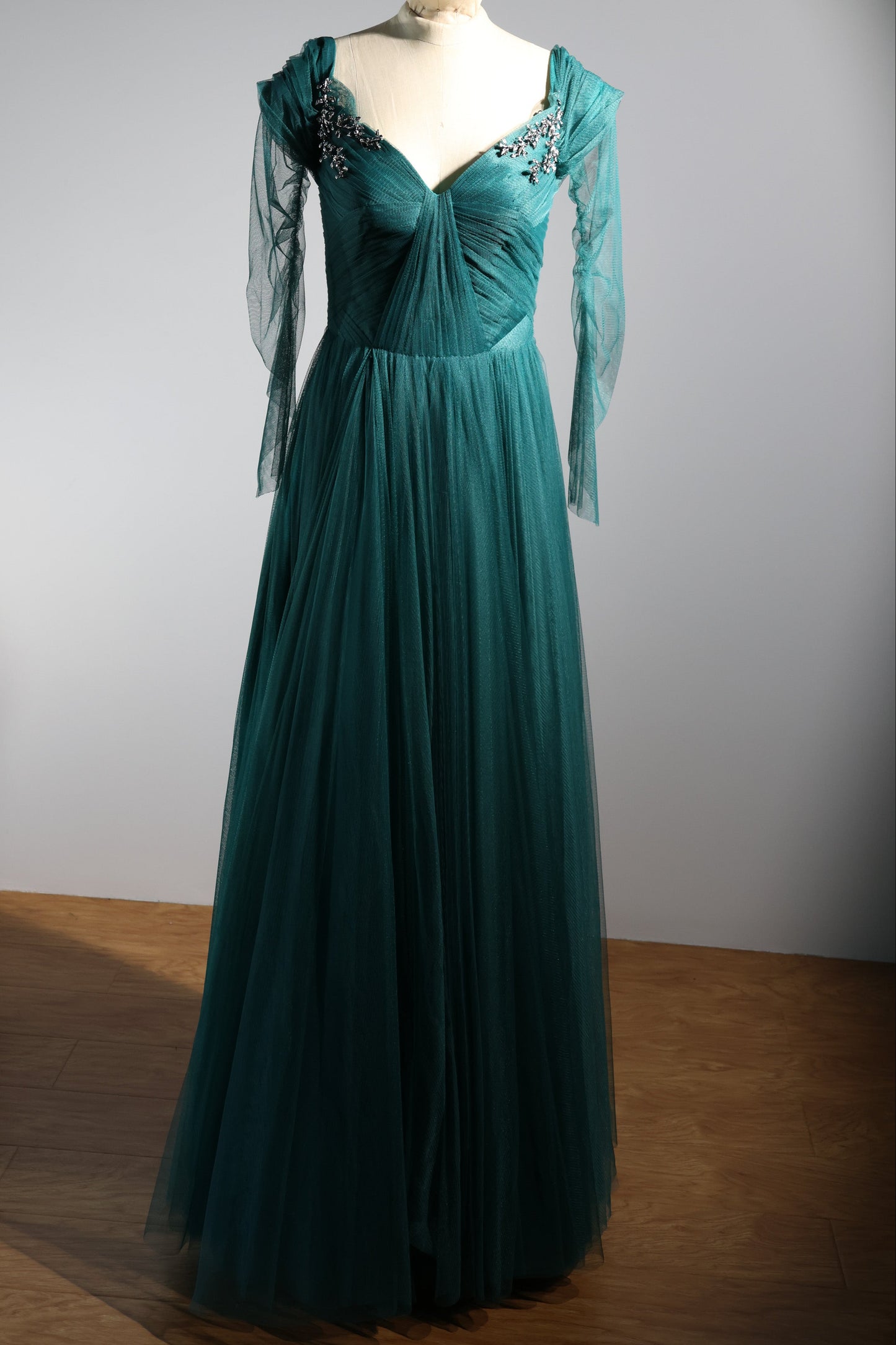 Gatti Nolli Tulle Evening Gown - Green
