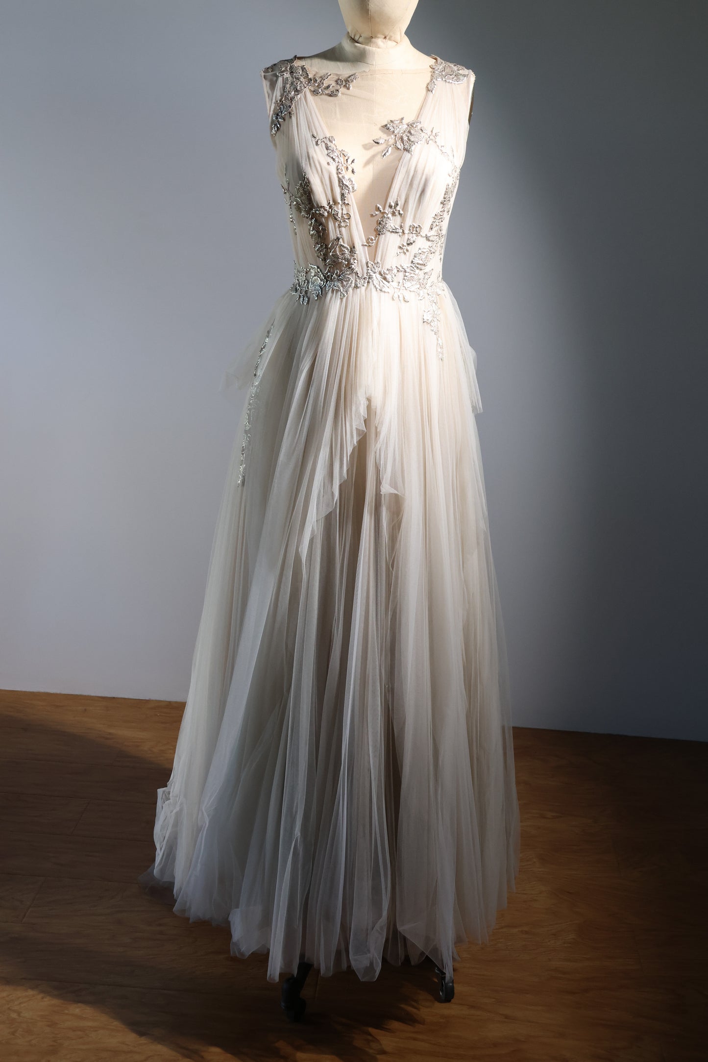 Gatti Nolli Long Tulle Dress - Gold