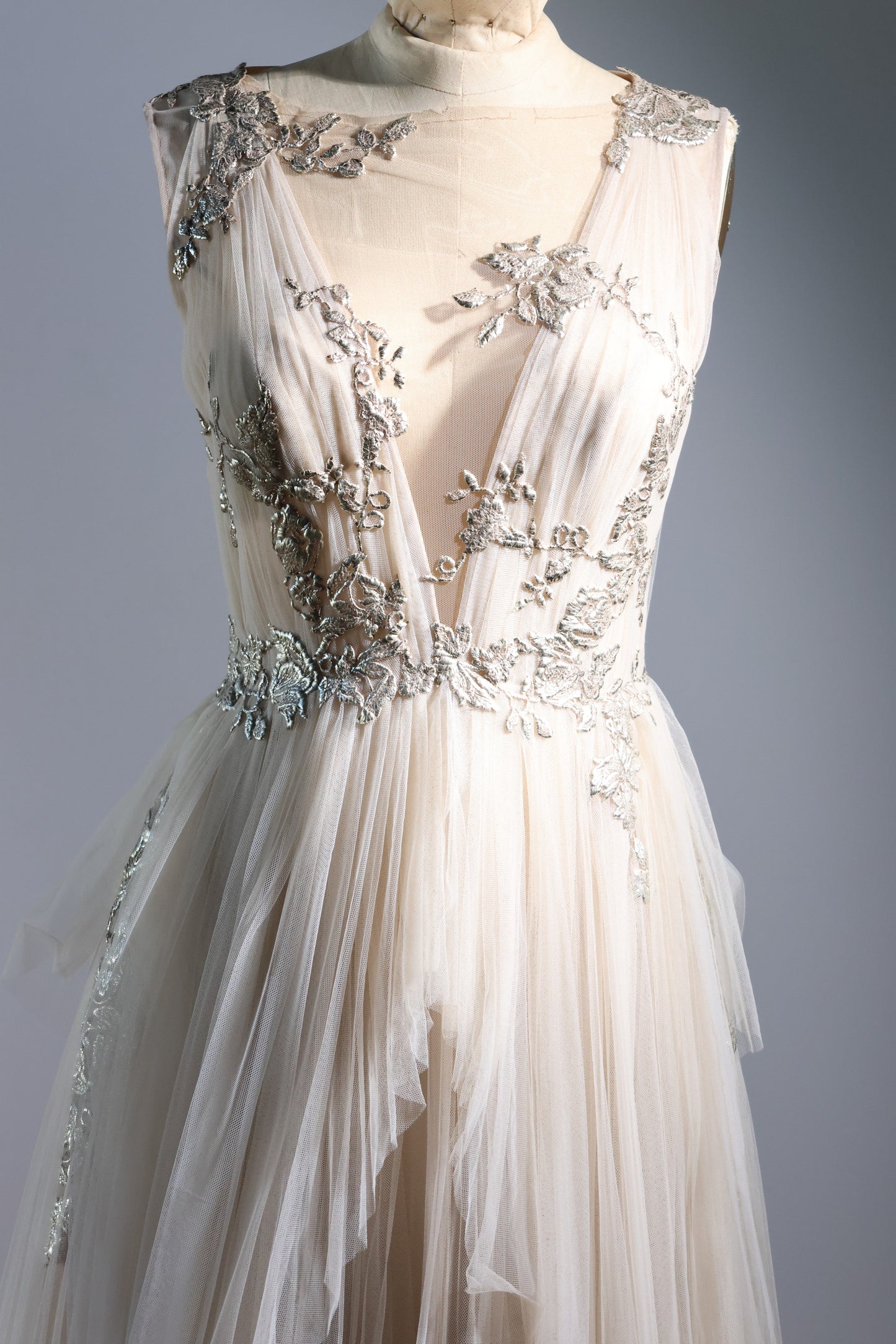 Gatti Nolli Long Tulle Dress - Gold