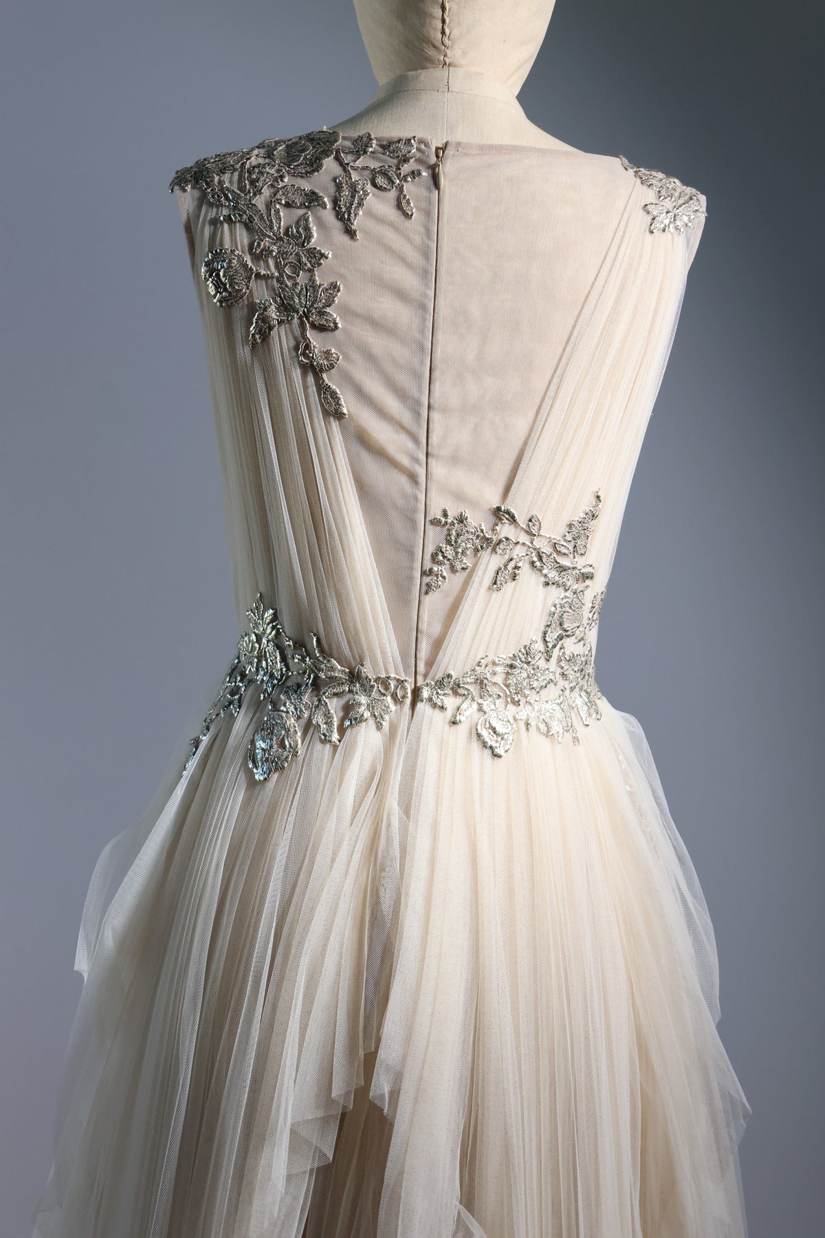 Gatti Nolli Long Tulle Dress — Gold