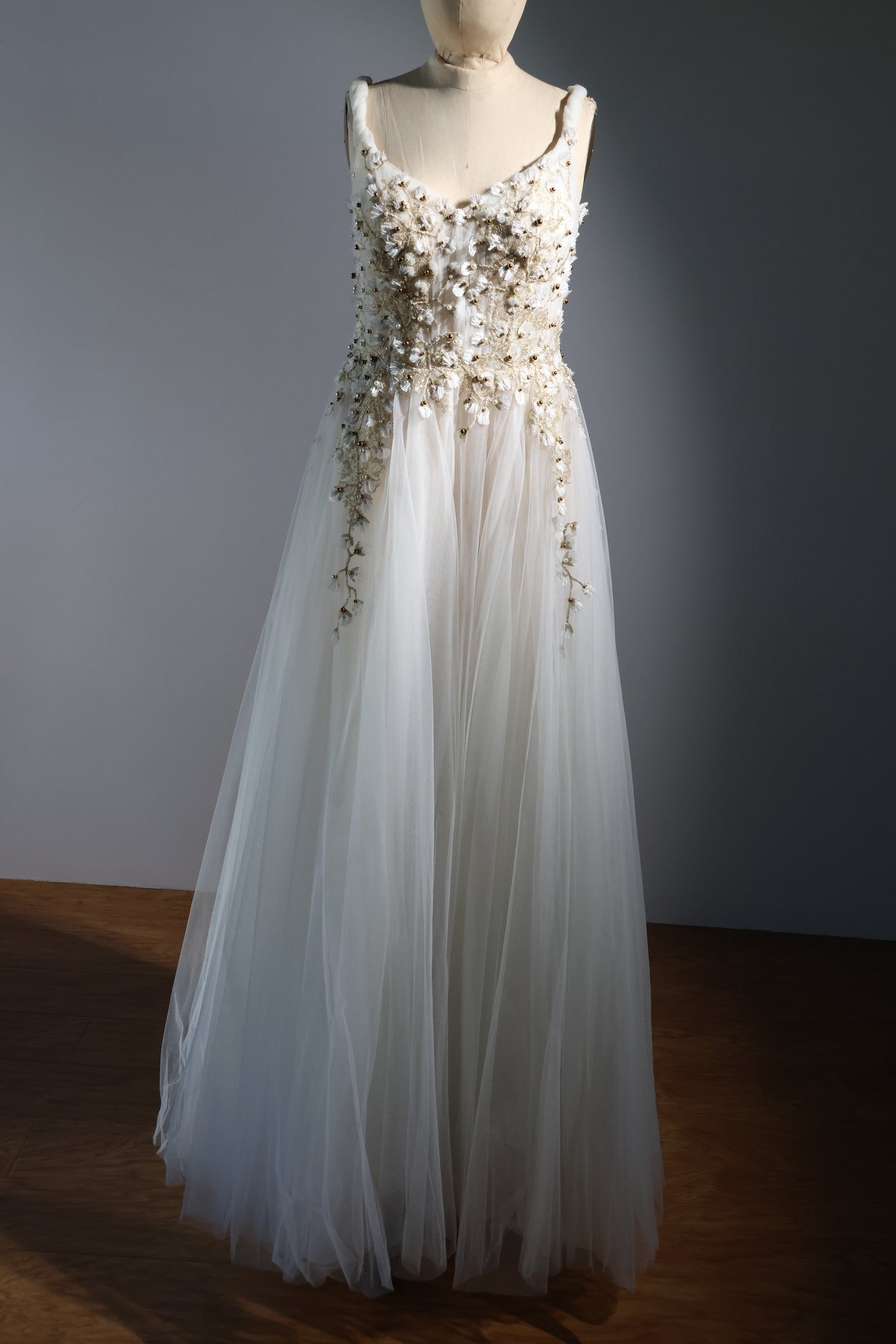 Gatti Nolli Long Tulle Gown - Off White