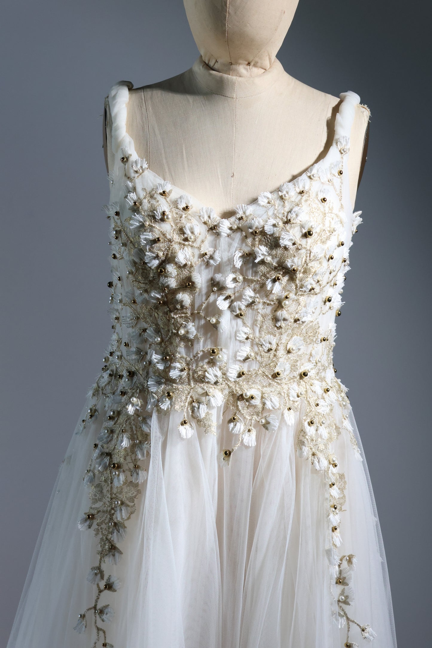 Gatti Nolli Long Tulle Gown - Off White