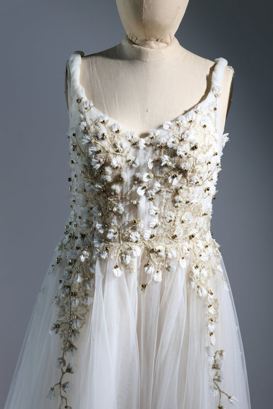 Gatti Nolli Long Tulle Gown - Off White