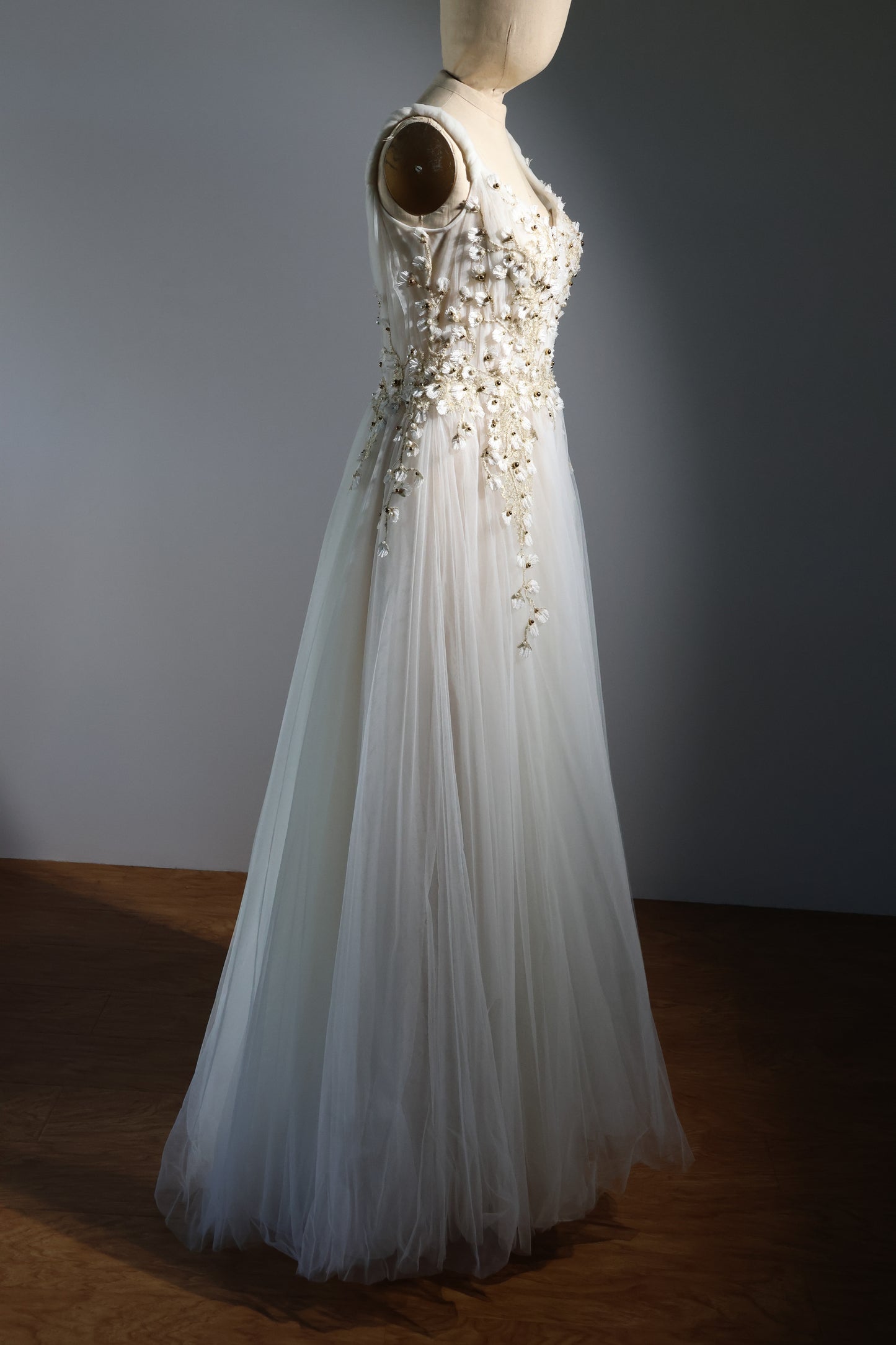 Gatti Nolli Long Tulle Gown - Off White