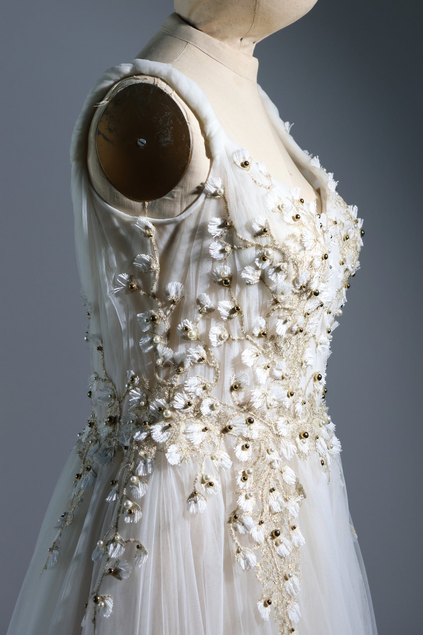 Gatti Nolli Long Tulle Gown - Off White