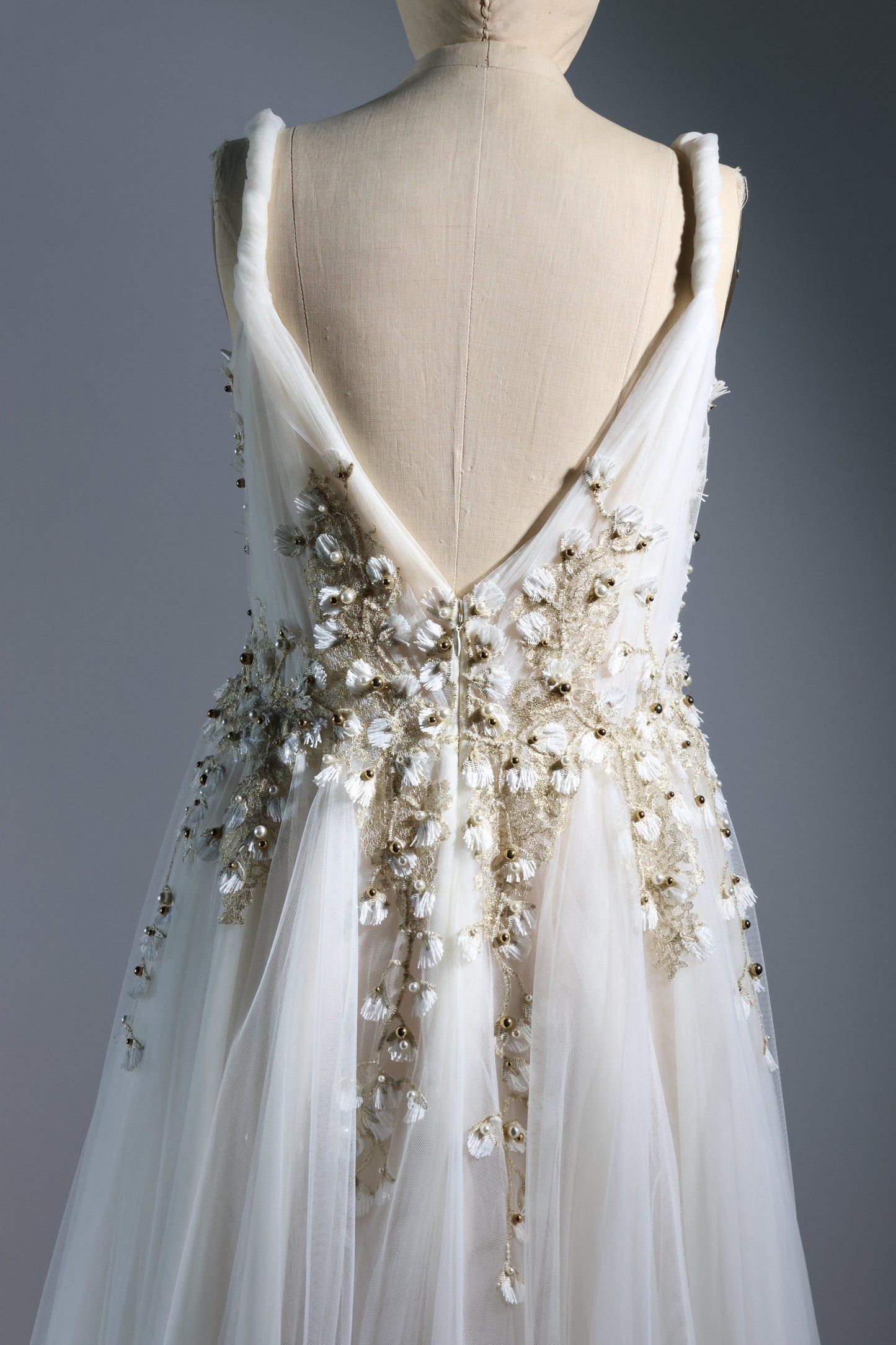 Gatti Nolli Long Tulle Gown - Off White