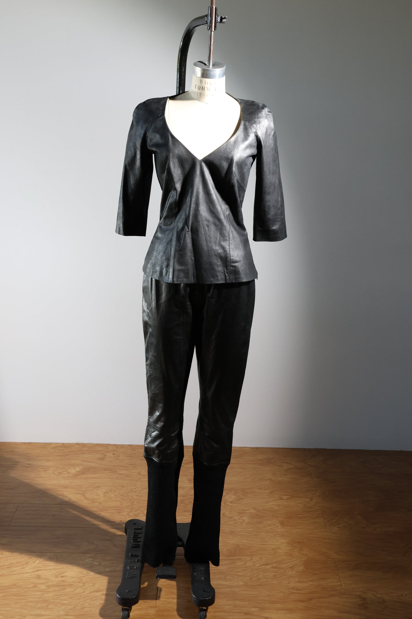 Olivier Theyskens Leather Shirt & Pants Set - Black