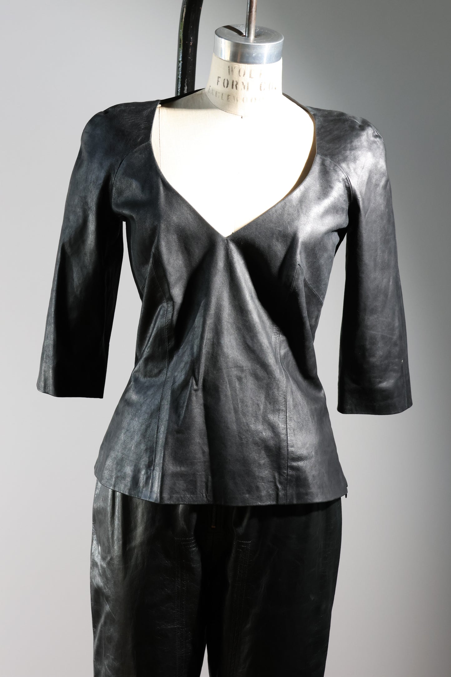 Olivier Theyskens Leather Shirt & Pants Set - Black