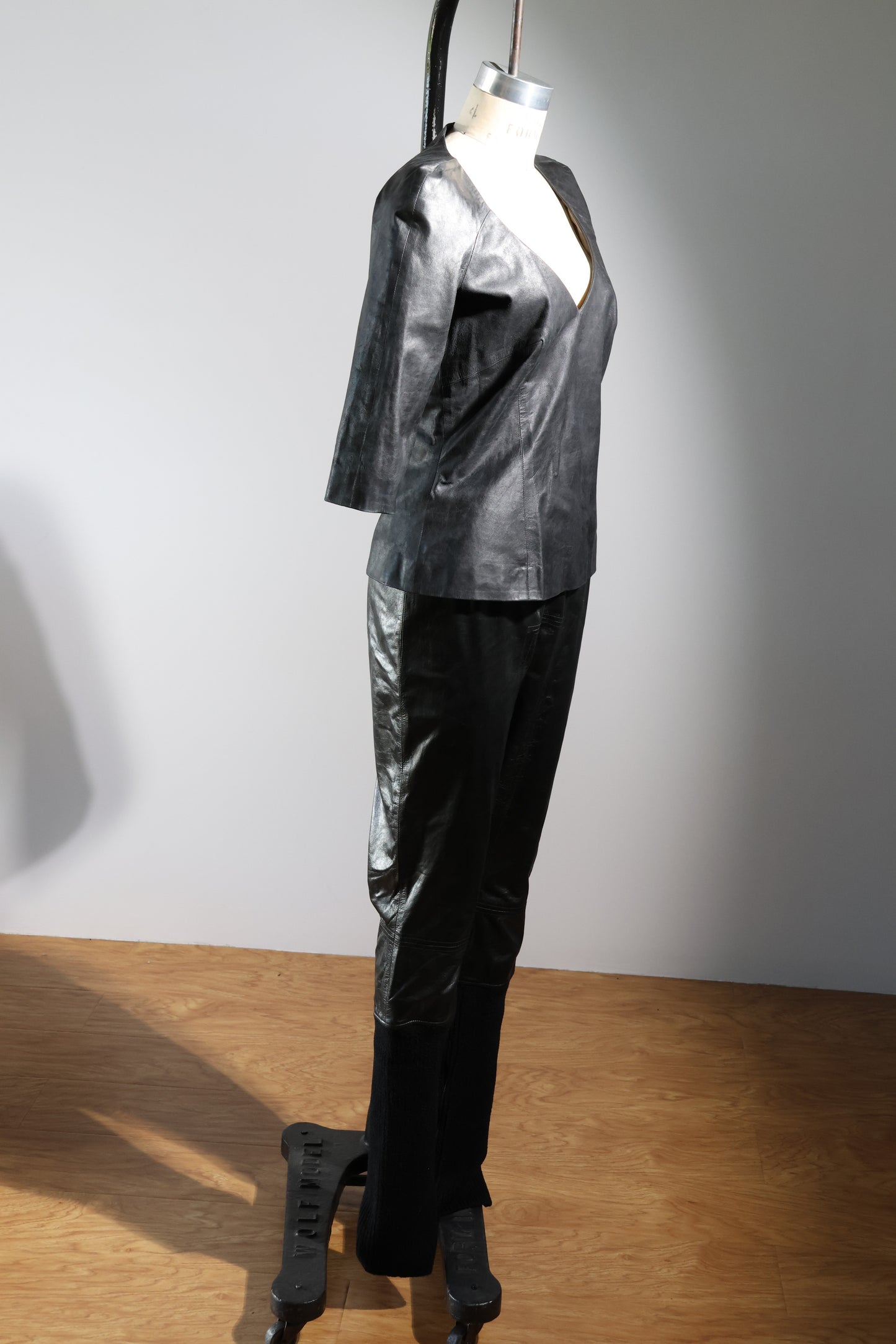 Olivier Theyskens Leather Shirt & Pants Set - Black
