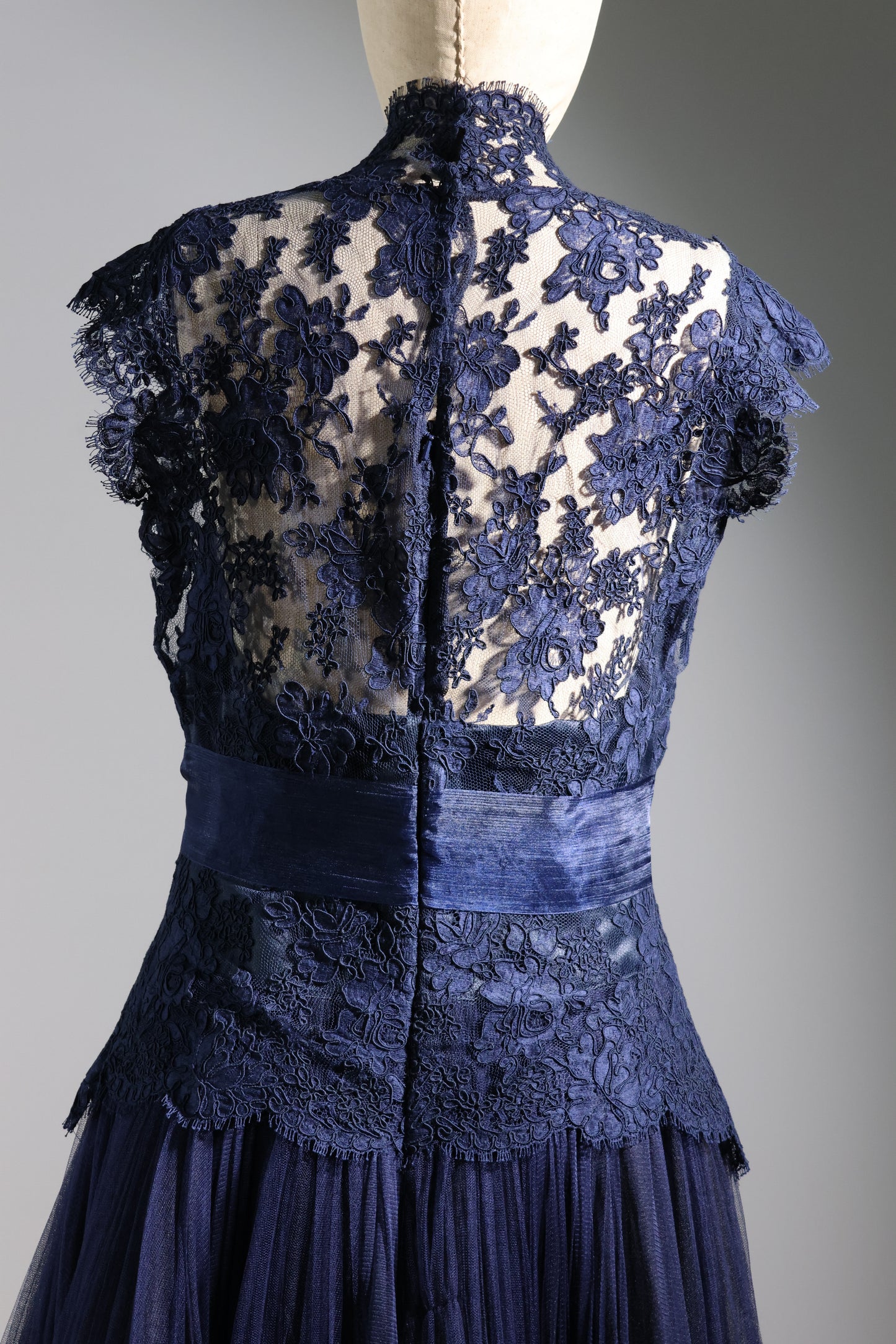 Eavis & Brown Grace Dress Long Silk Tulle - Navy