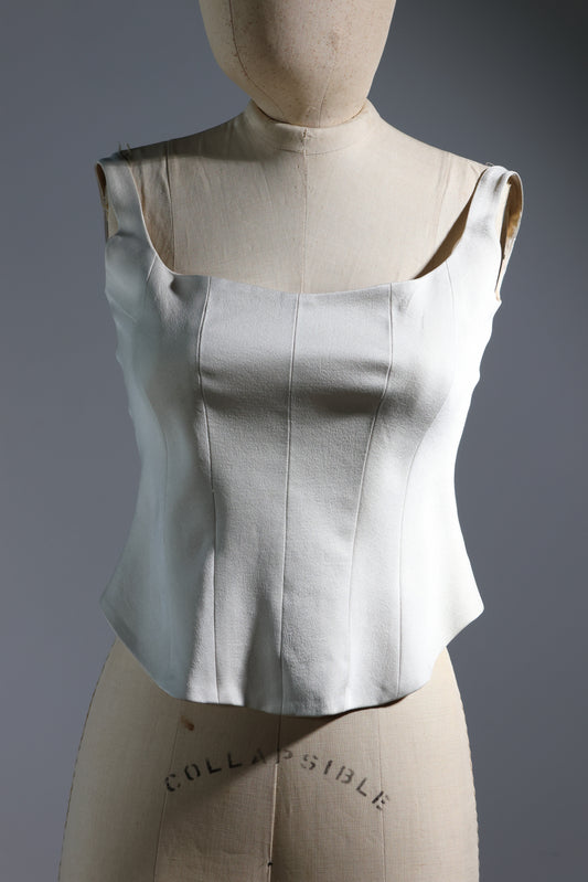 Marc Le Bihan Silk Corset Top - White Ecru