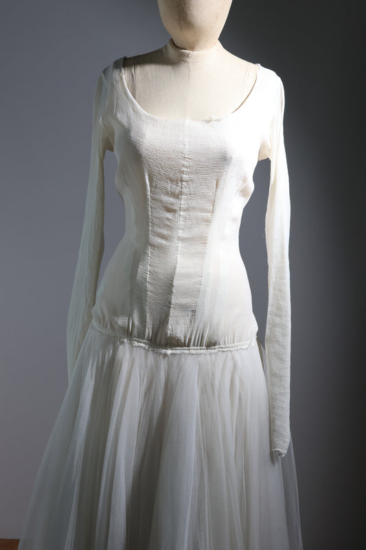 Marc Le Bihan Long Dress Stretch / Tulle - Ivory