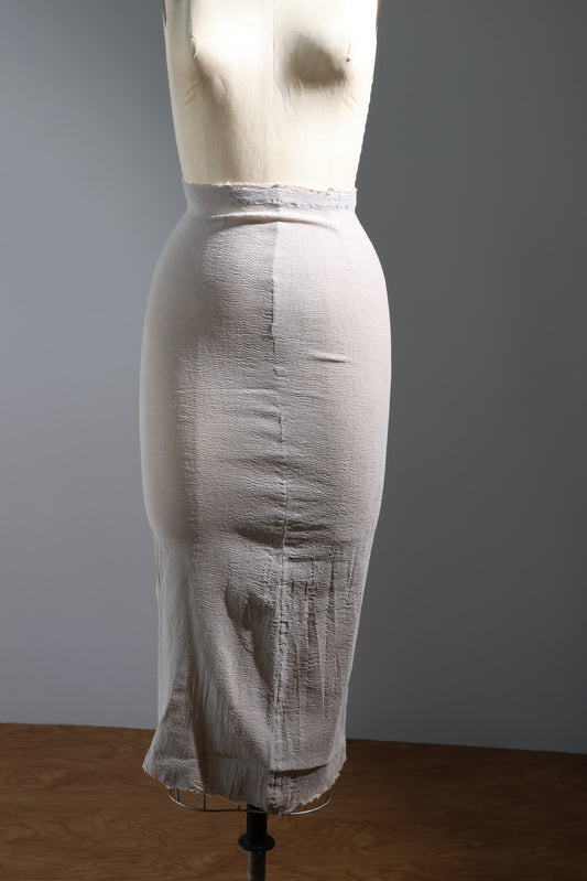 Marc Le Bihan Stretch Silk 3/4 Skirt - Light Grey