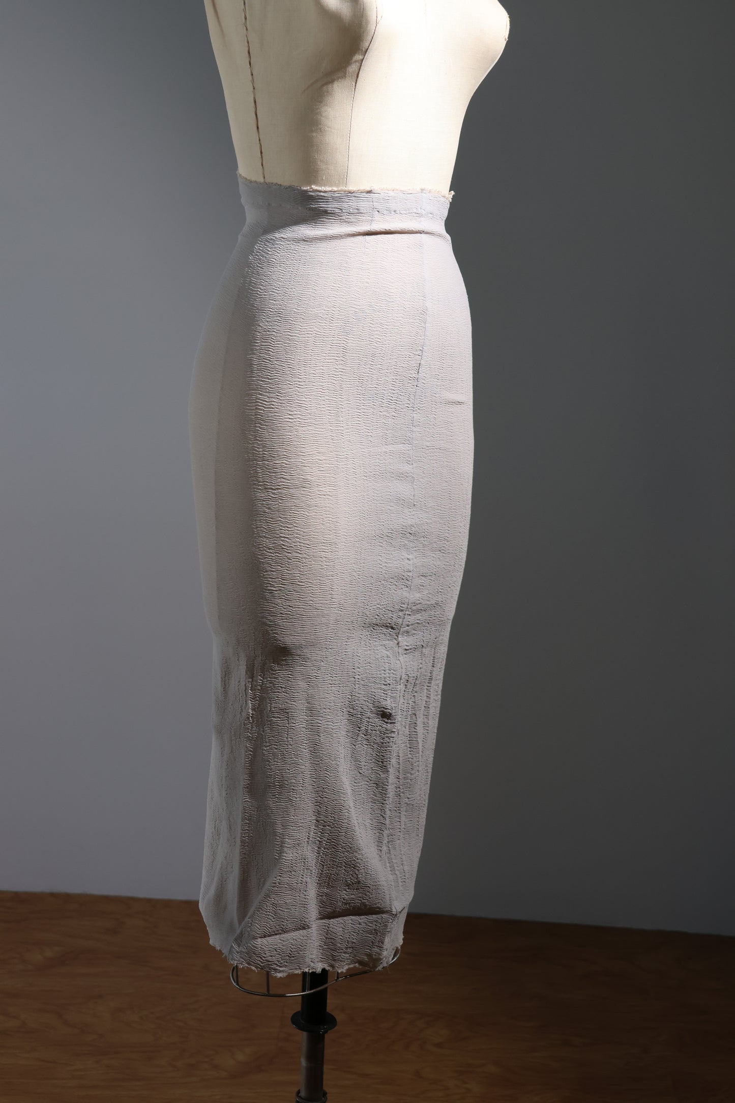 Marc Le Bihan Stretch Silk 3/4 Skirt - Light Grey