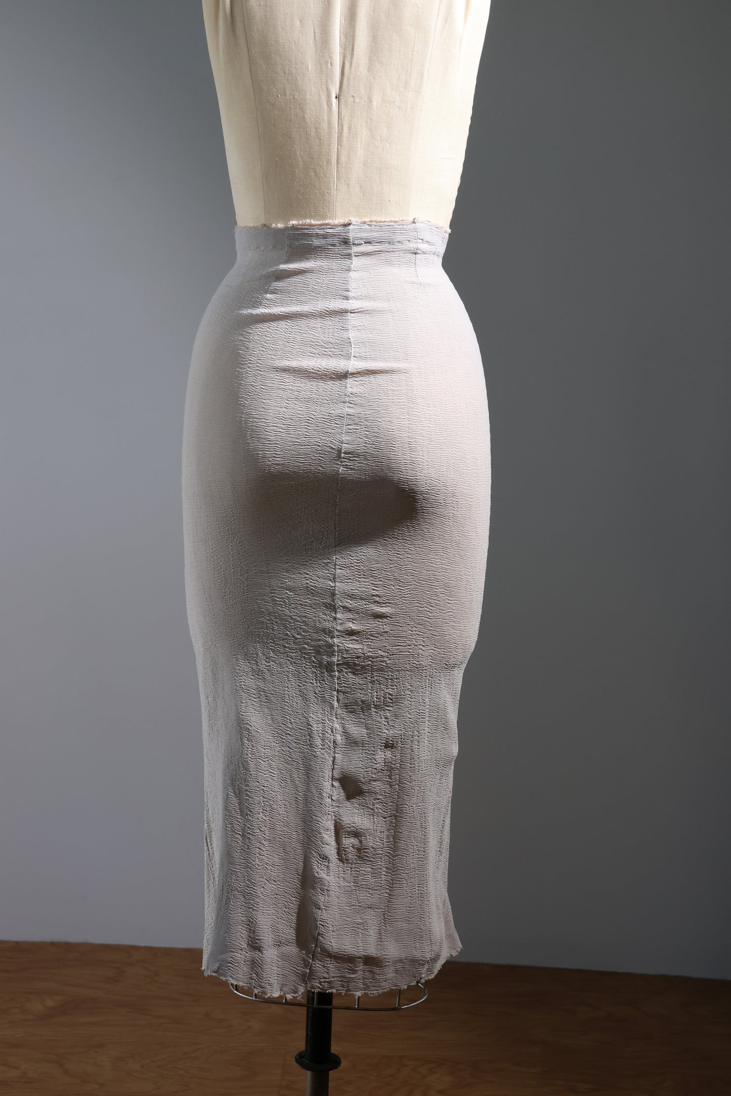 Marc Le Bihan Stretch Silk 3/4 Skirt - Light Grey