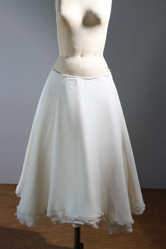 Marc Le Bihan Jupe Uni Mousseline - White