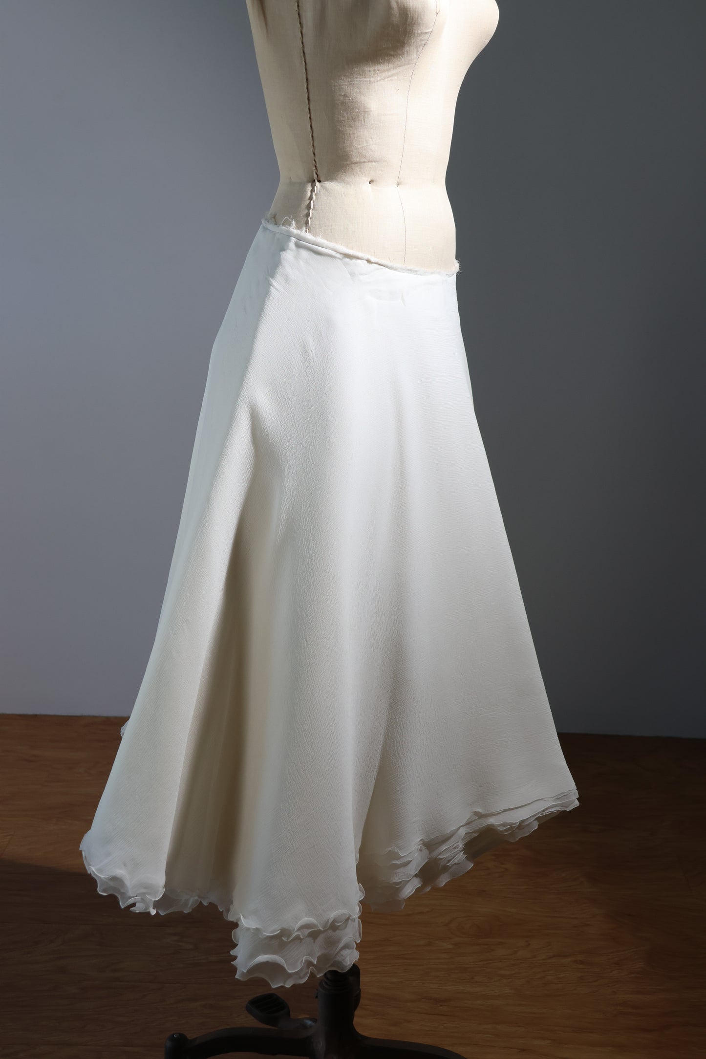 Marc Le Bihan Jupe Uni Mousseline - White