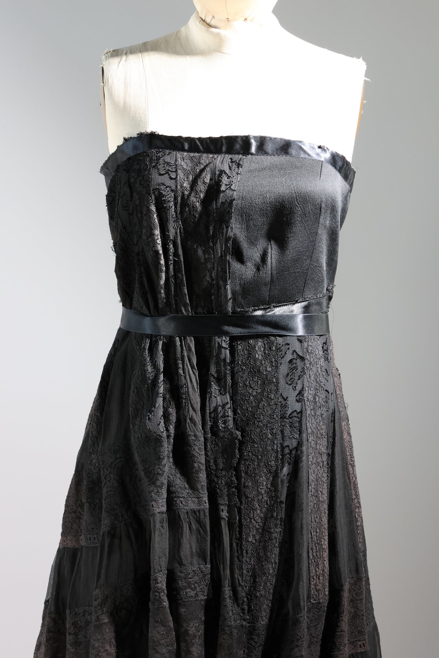 Marc Le Bihan Strapless Lace Dress - Black