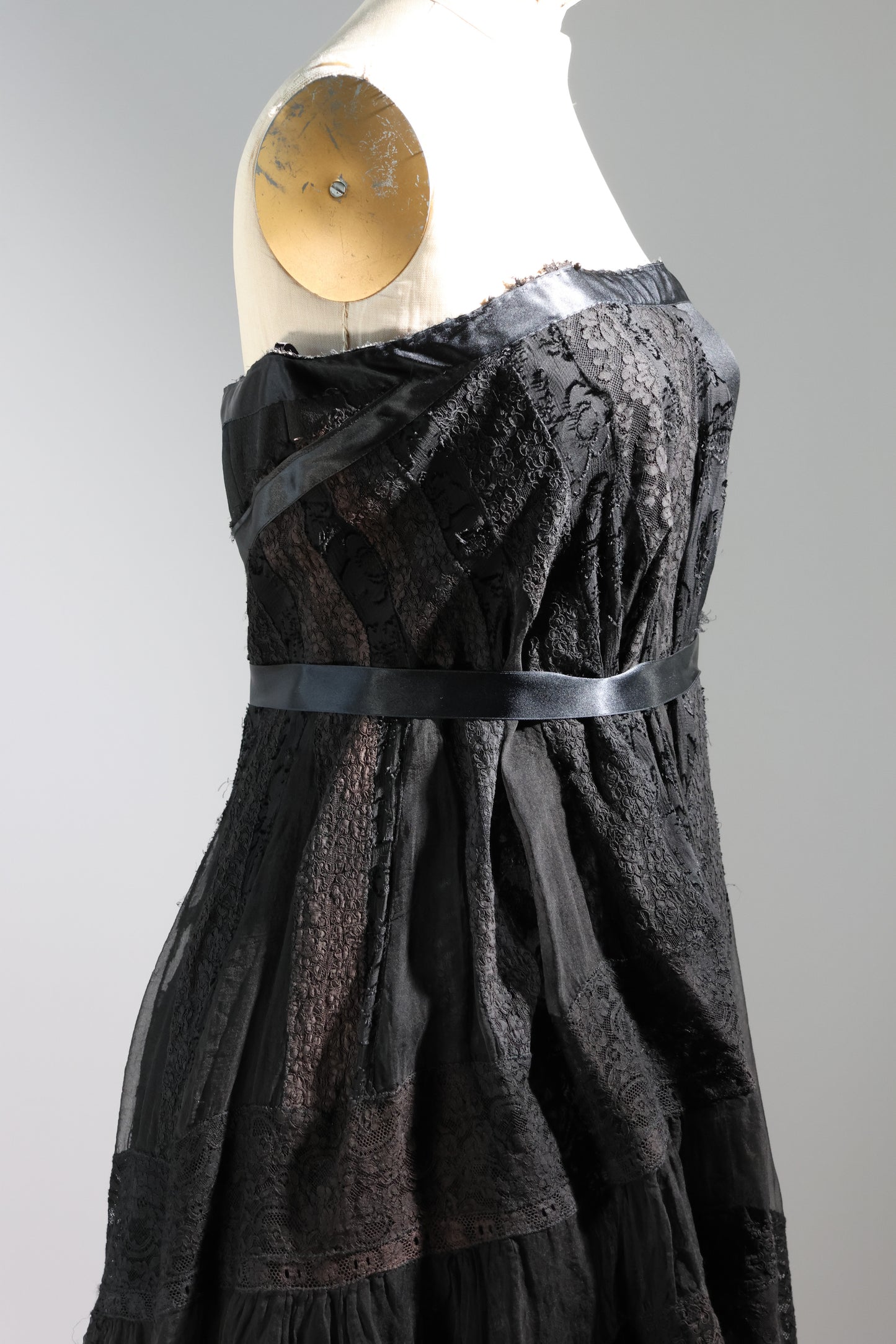 Marc Le Bihan Strapless Lace Dress - Black